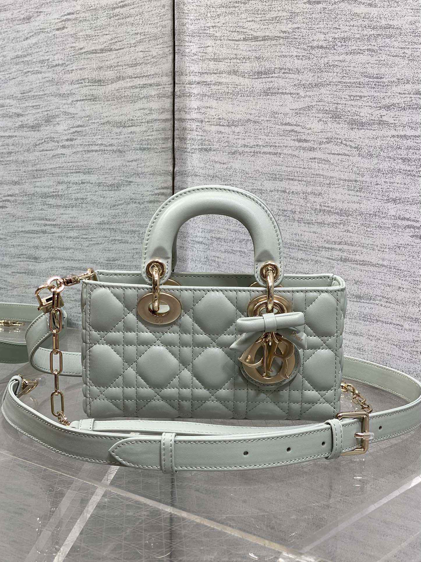 Dior Mini Lady D-Joy Bag - M0636 - Light Green Cannage Lambskin - Default Title - View 2