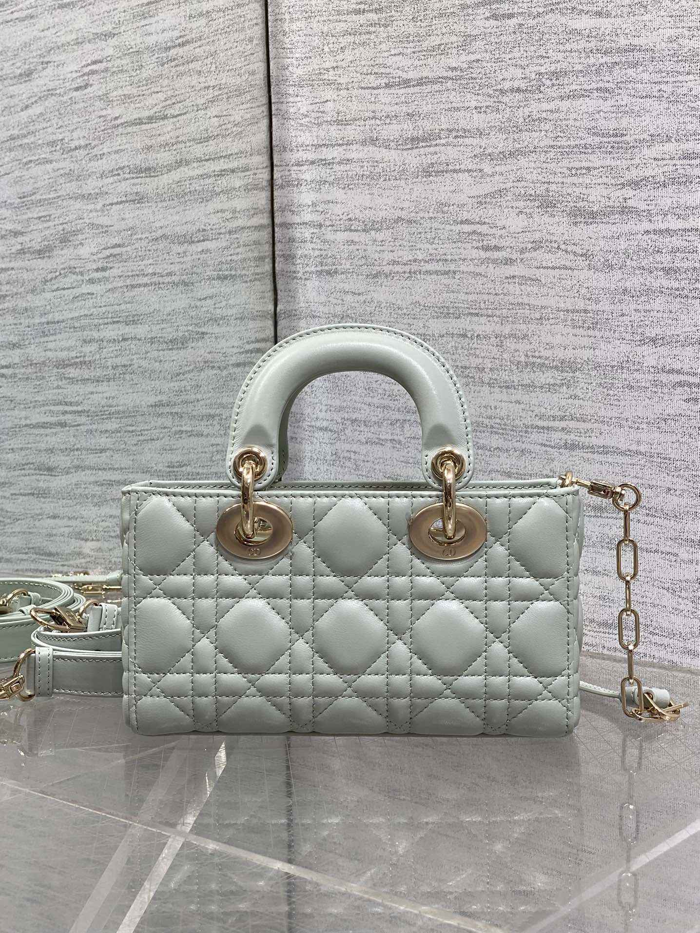 Dior Mini Lady D-Joy Bag - M0636 - Light Green Cannage Lambskin - Default Title - View 3