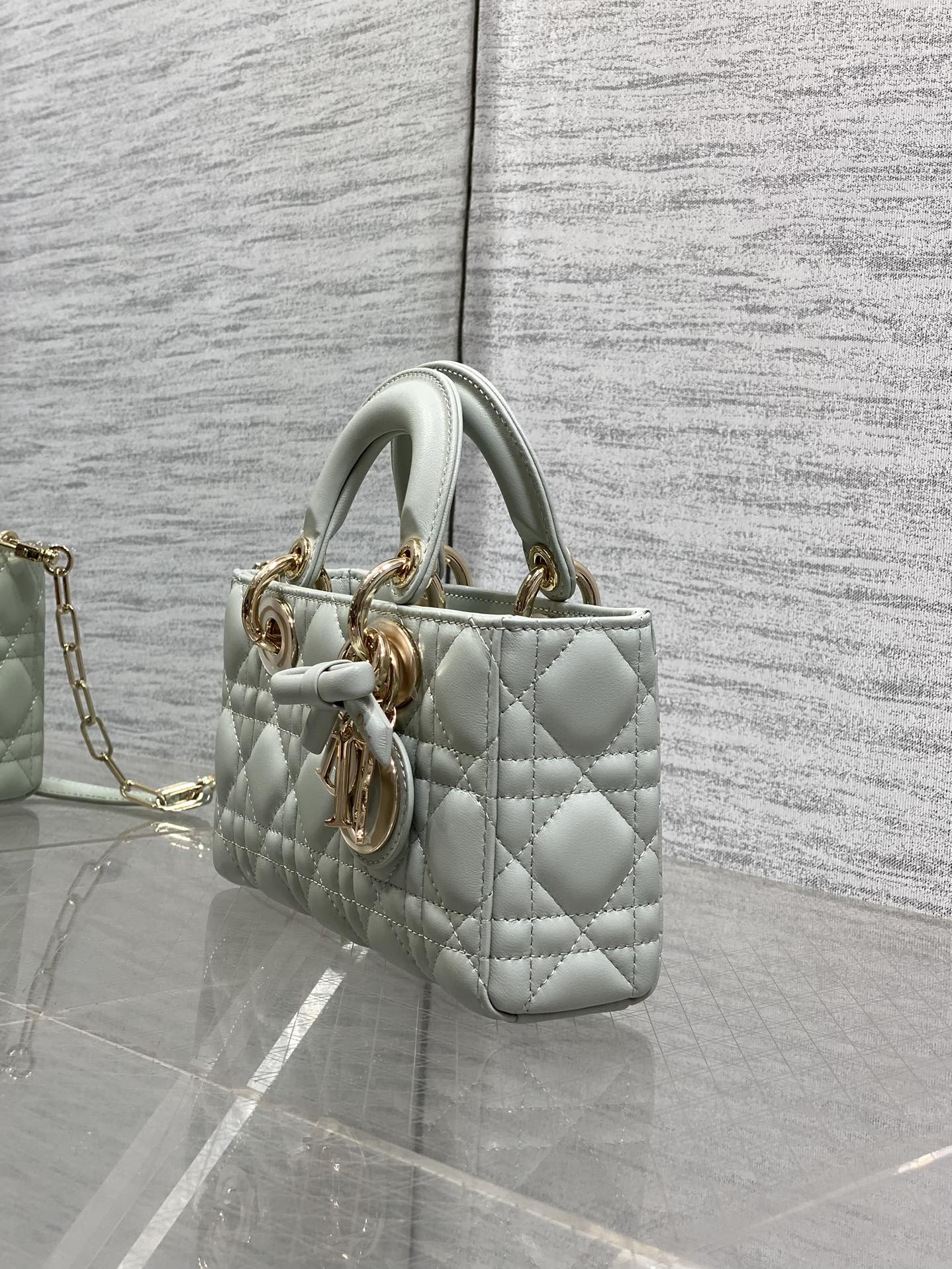 Dior Mini Lady D-Joy Bag - M0636 - Light Green Cannage Lambskin - Default Title - View 7