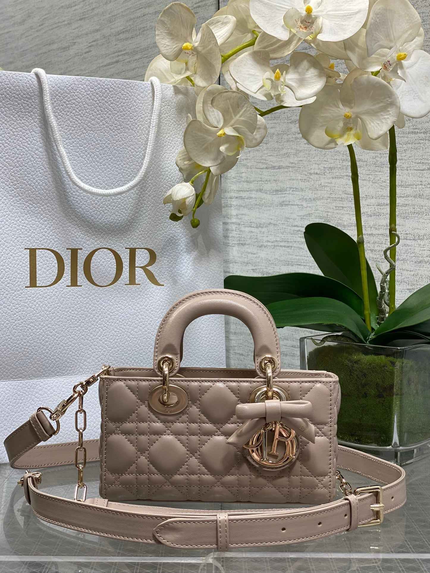 Dior Mini Lady D-Joy Bag - M0636 - Power Pink Cannage Lambskin - Default Title - View 1