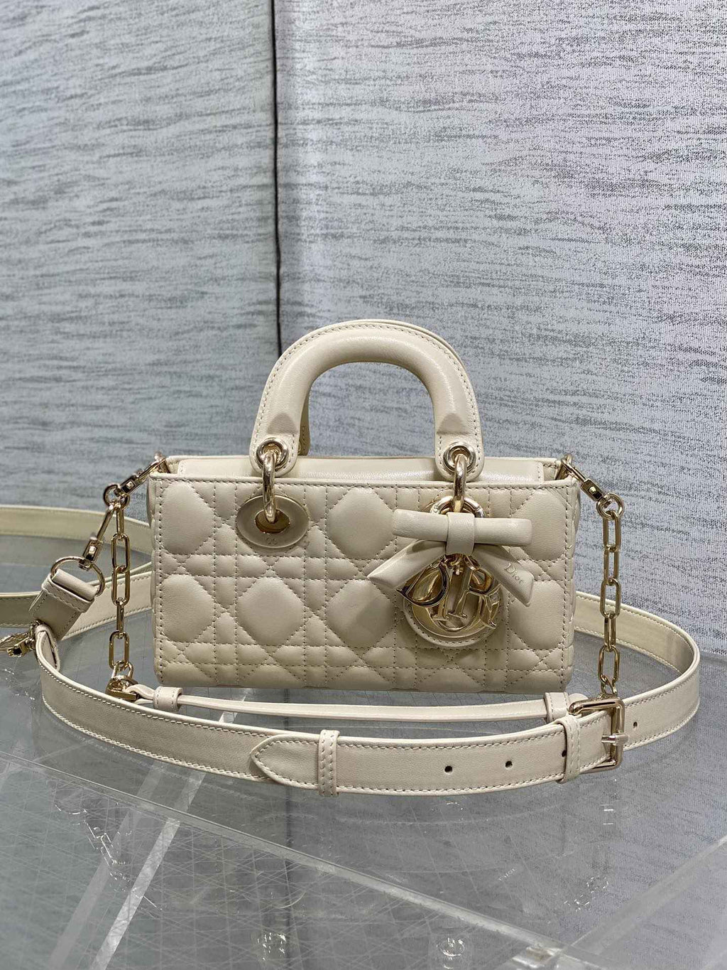 Dior Mini Lady D-Joy Bag - M0636 - Beige Cannage Lambskin - Default Title - View 2