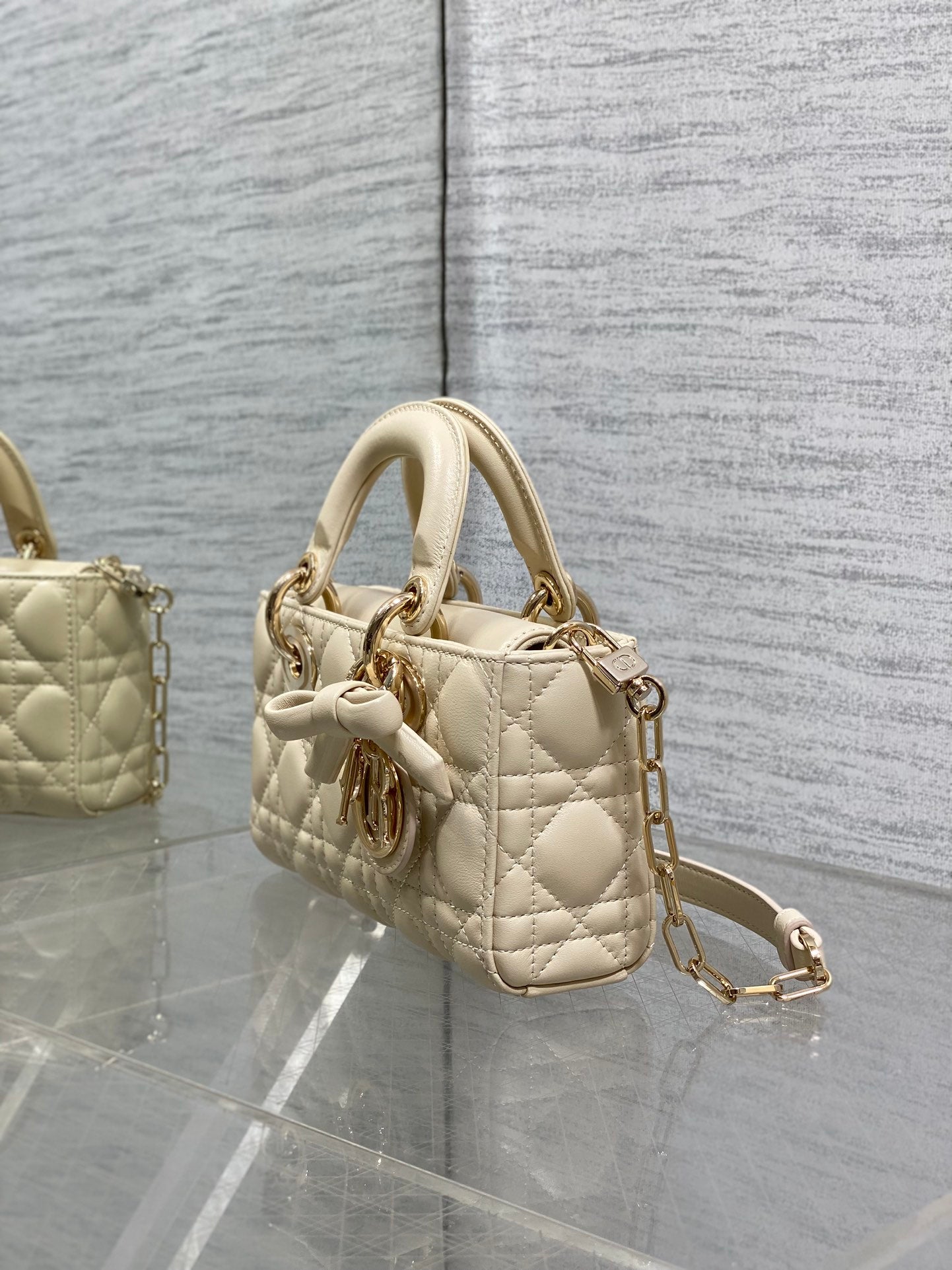 Dior Mini Lady D-Joy Bag - M0636 - Beige Cannage Lambskin - Default Title - View 6
