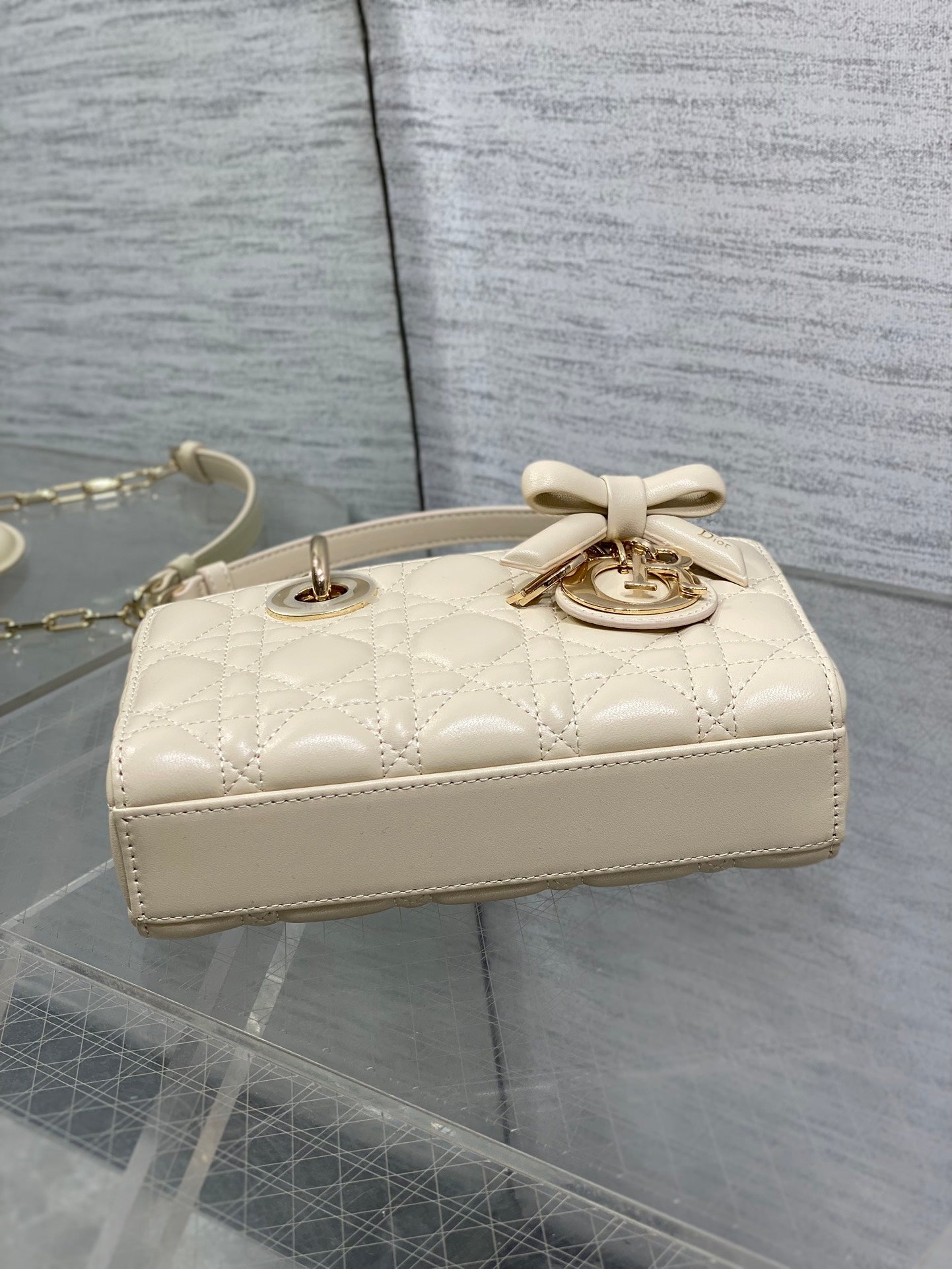 Dior Mini Lady D-Joy Bag - M0636 - Beige Cannage Lambskin - Default Title - View 7