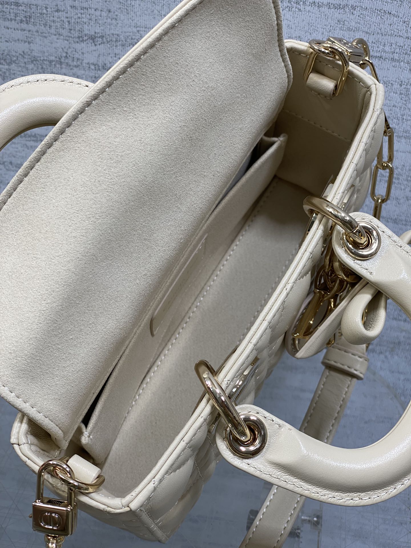 Dior Mini Lady D-Joy Bag - M0636 - Beige Cannage Lambskin - Default Title - View 8