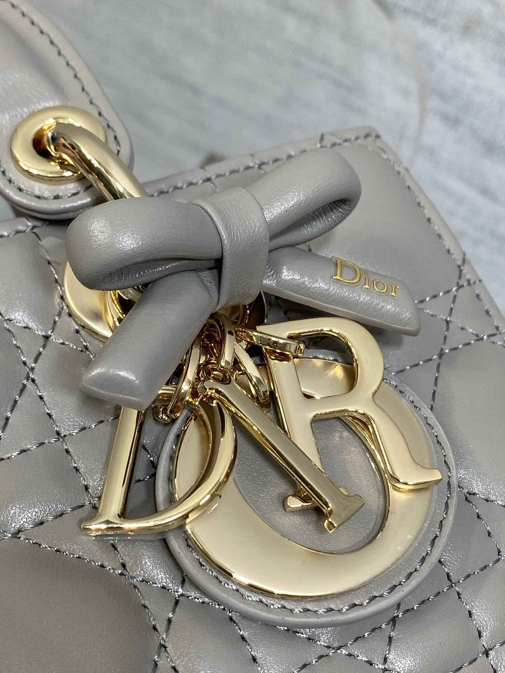 Dior Mini Lady D-Joy Bag - M0636 - Gray Cannage Lambskin - Default Title - View 4