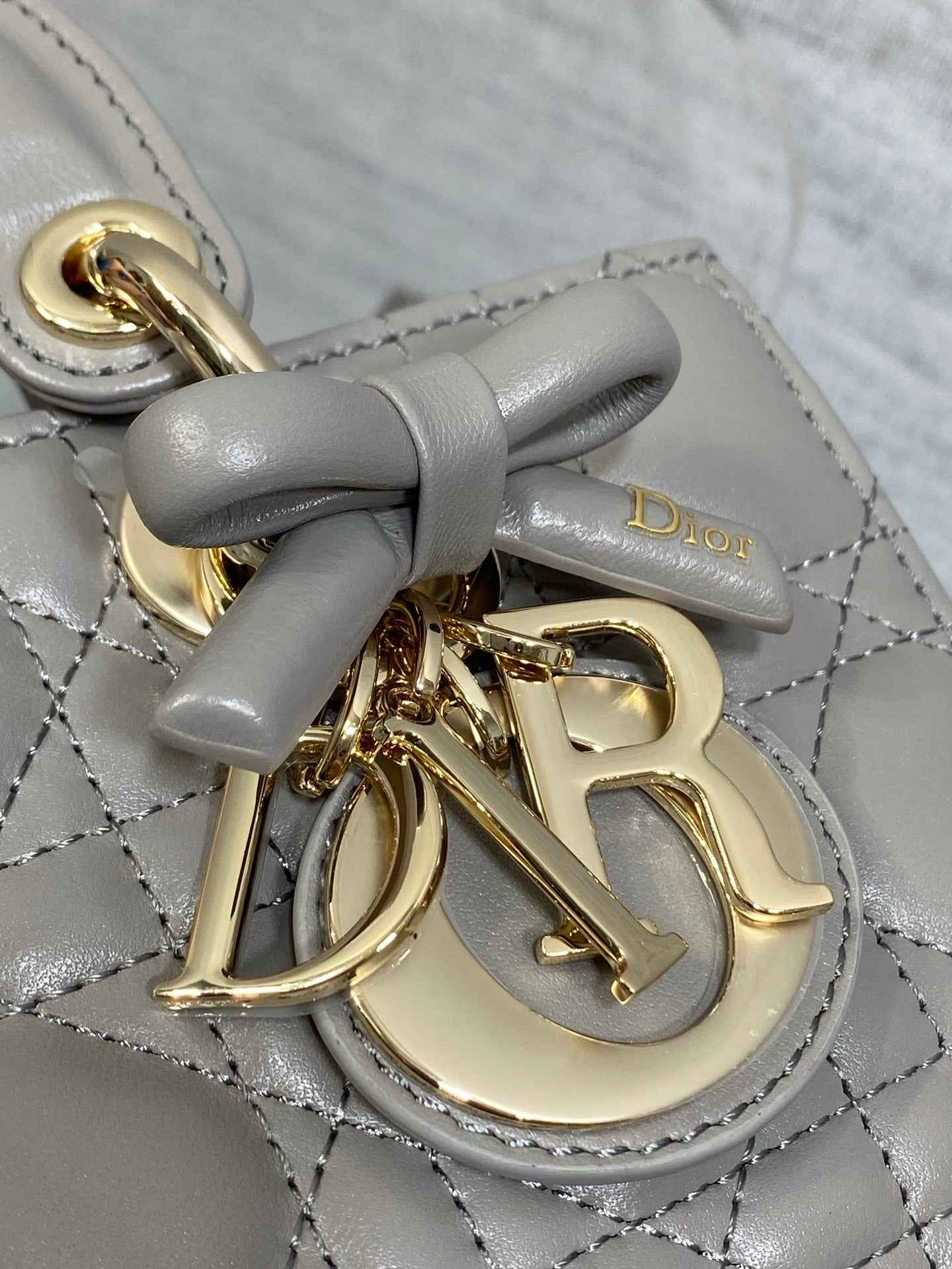 Dior Mini Lady D-Joy Bag - M0636 - Gray Cannage Lambskin - Default Title - View 4