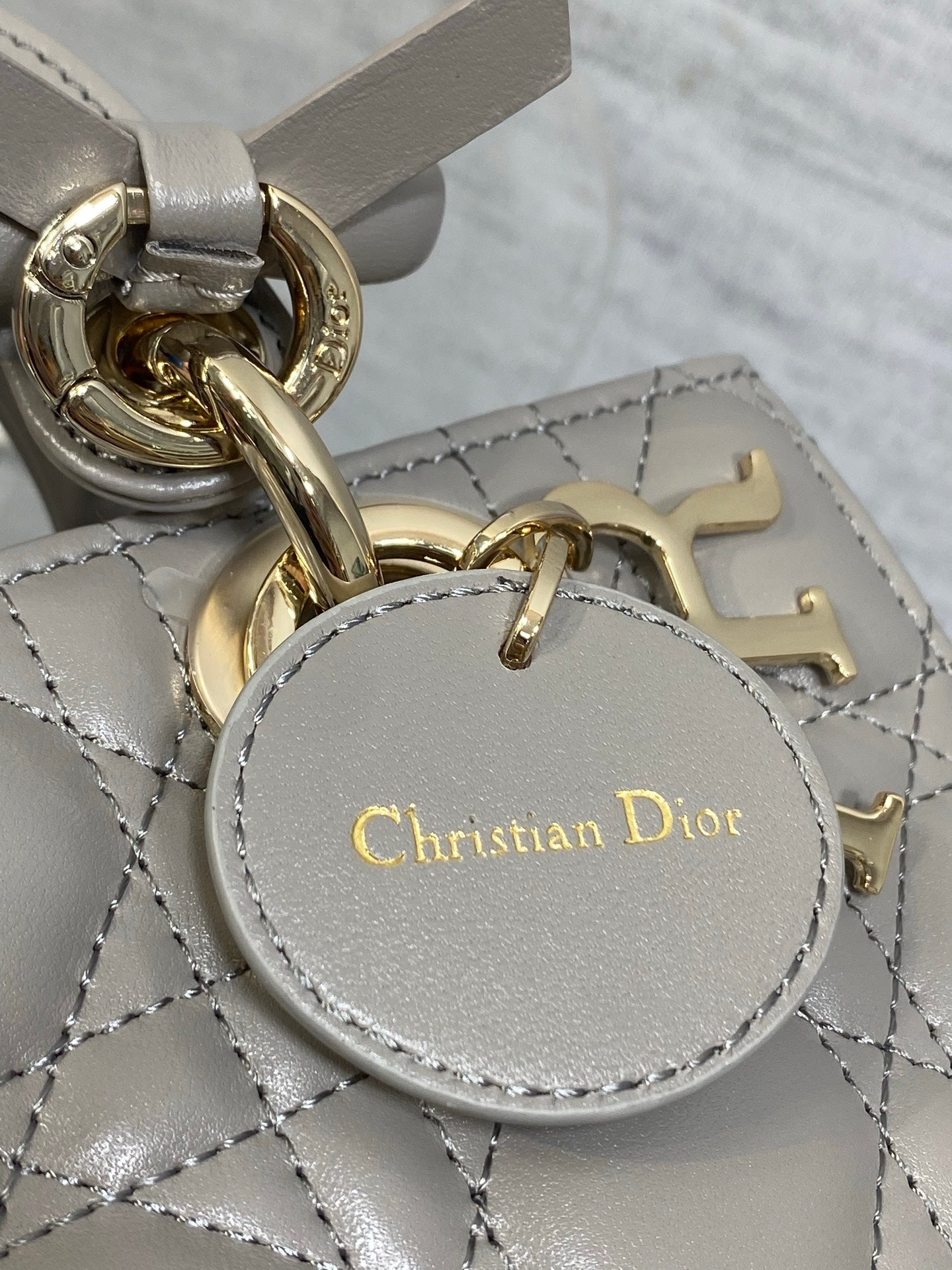 Dior Mini Lady D-Joy Bag - M0636 - Gray Cannage Lambskin - Default Title - View 6