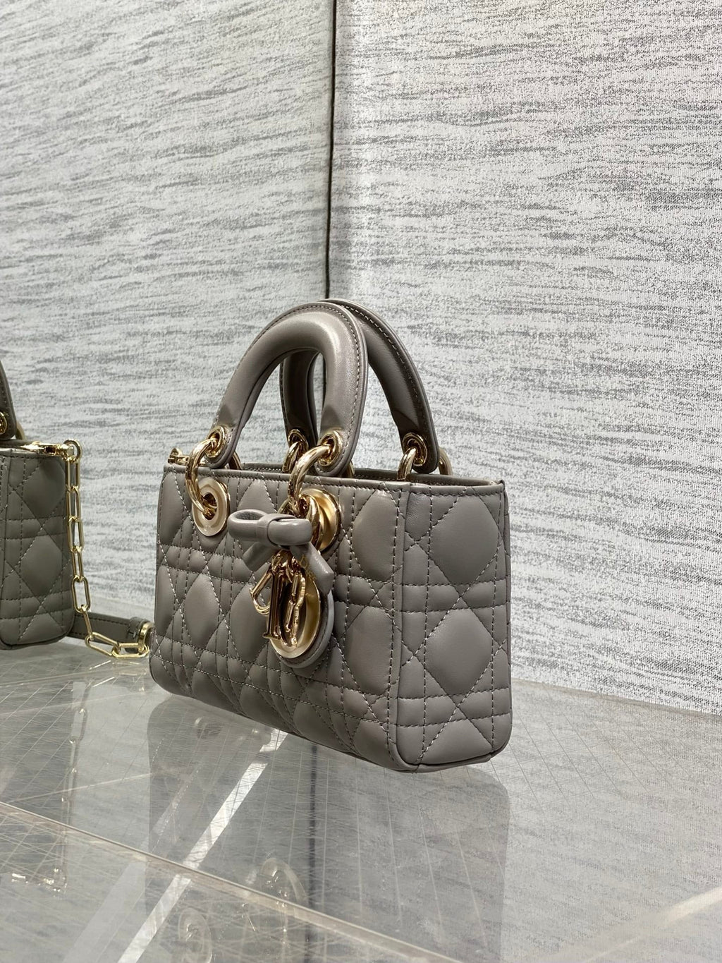 Dior Mini Lady D-Joy Bag - M0636 - Gray Cannage Lambskin - Default Title - View 8