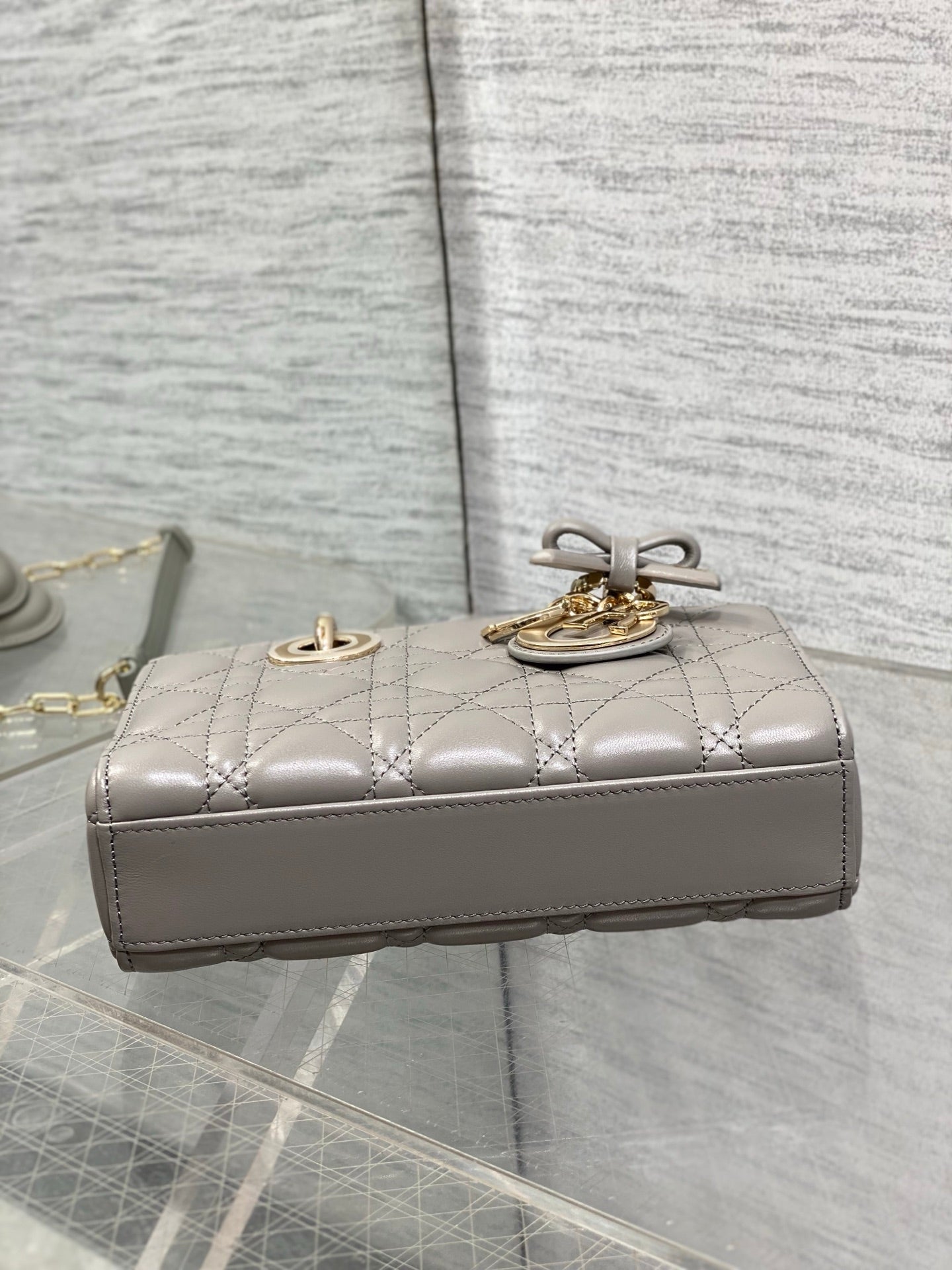 Dior Mini Lady D-Joy Bag - M0636 - Gray Cannage Lambskin - Default Title - View 9