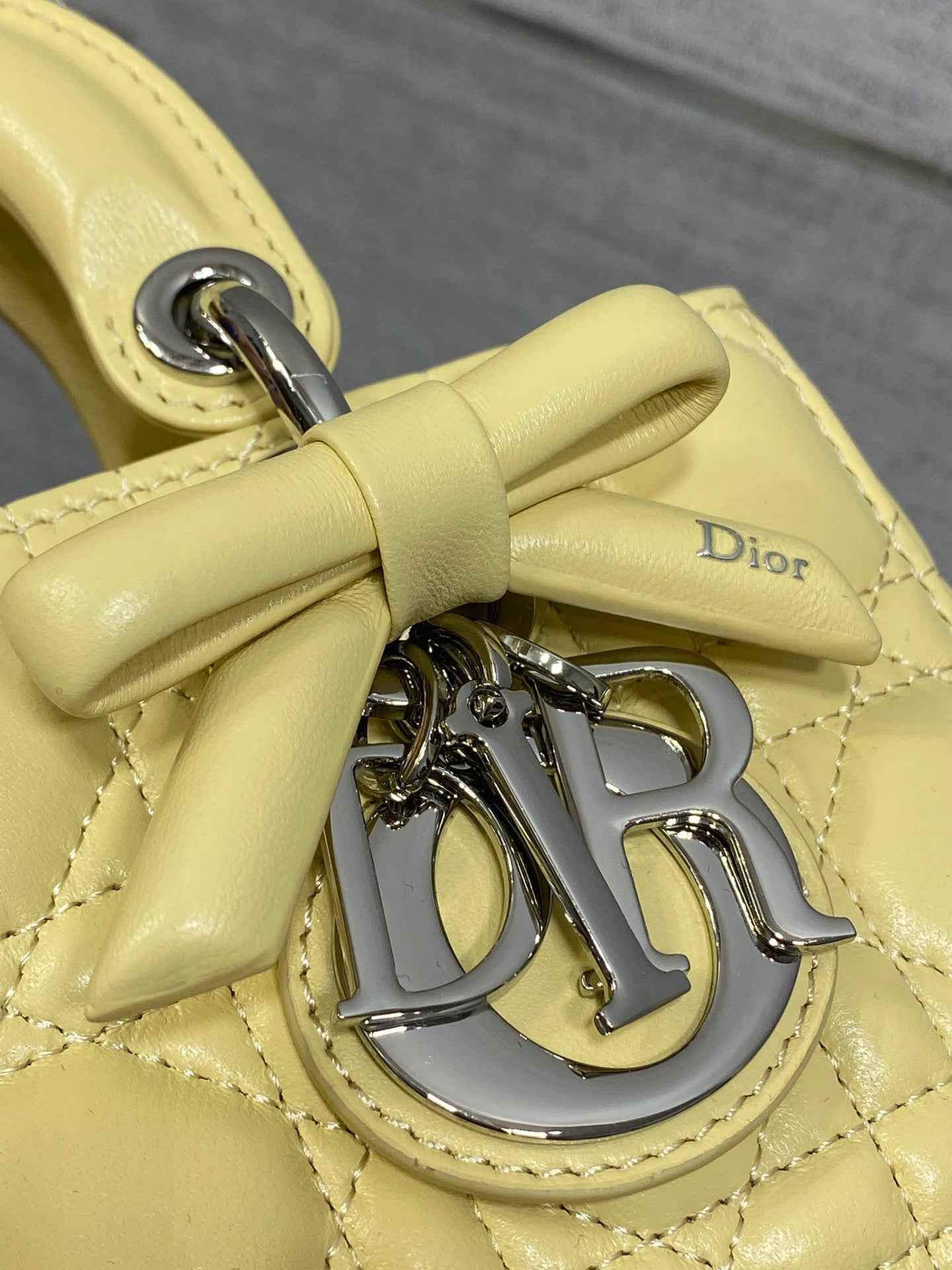 Dior Mini Lady D-Joy Bag - M0636 - Yellow Cannage Lambskin with silver hardware - Default Title - View 3