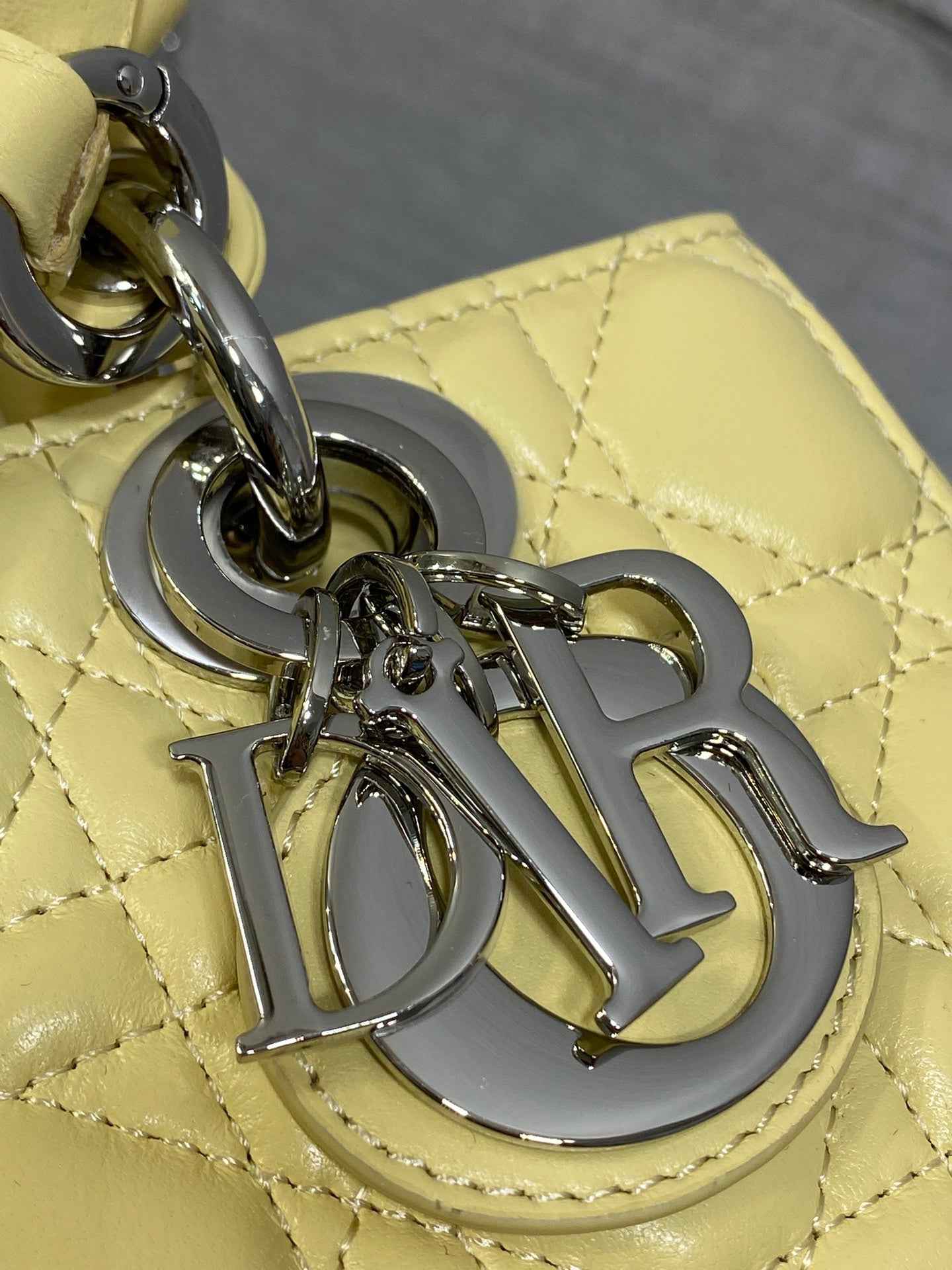 Dior Mini Lady D-Joy Bag - M0636 - Yellow Cannage Lambskin with silver hardware - Default Title - View 4