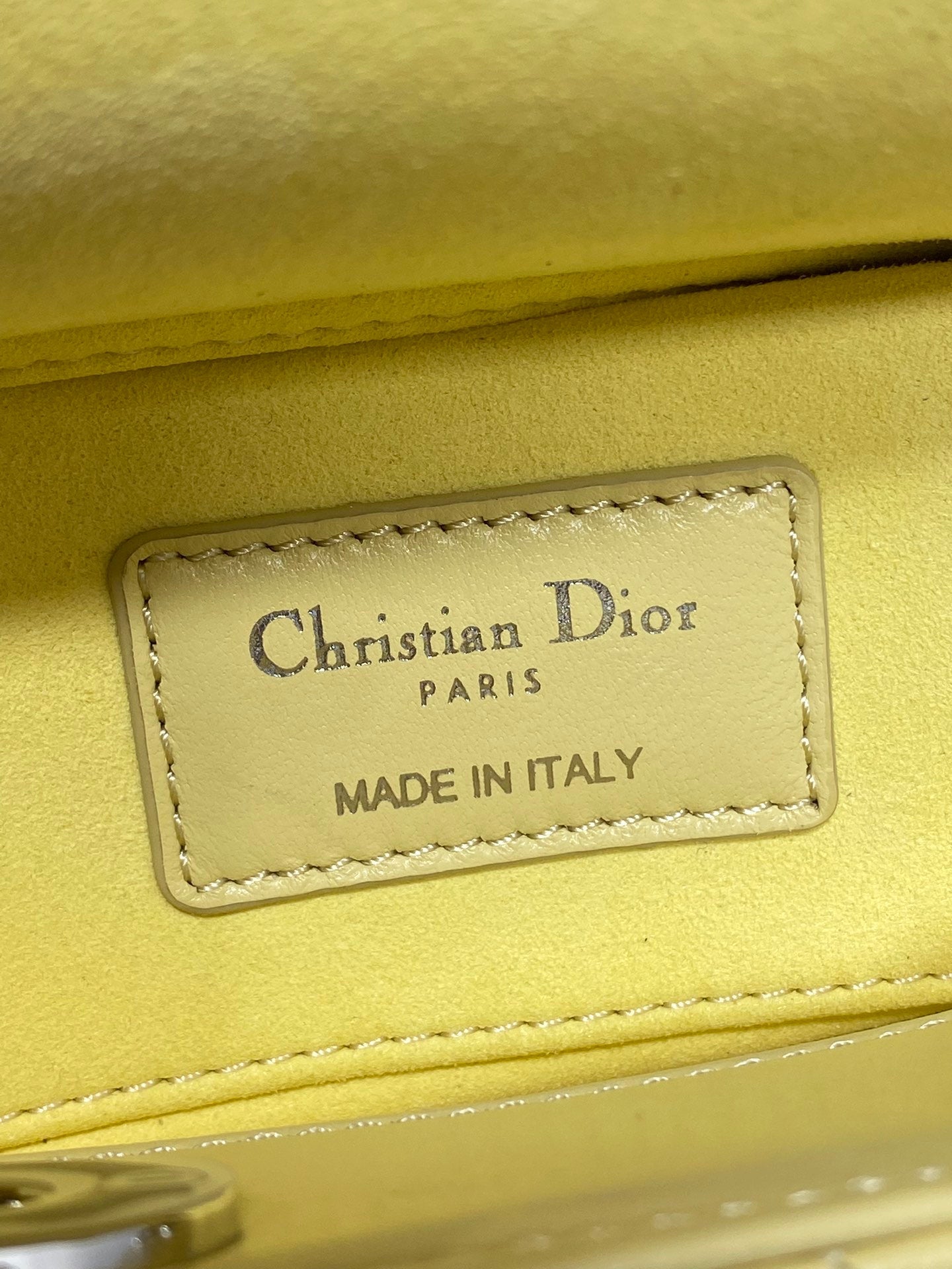 Dior Mini Lady D-Joy Bag - M0636 - Yellow Cannage Lambskin with silver hardware - Default Title - View 10