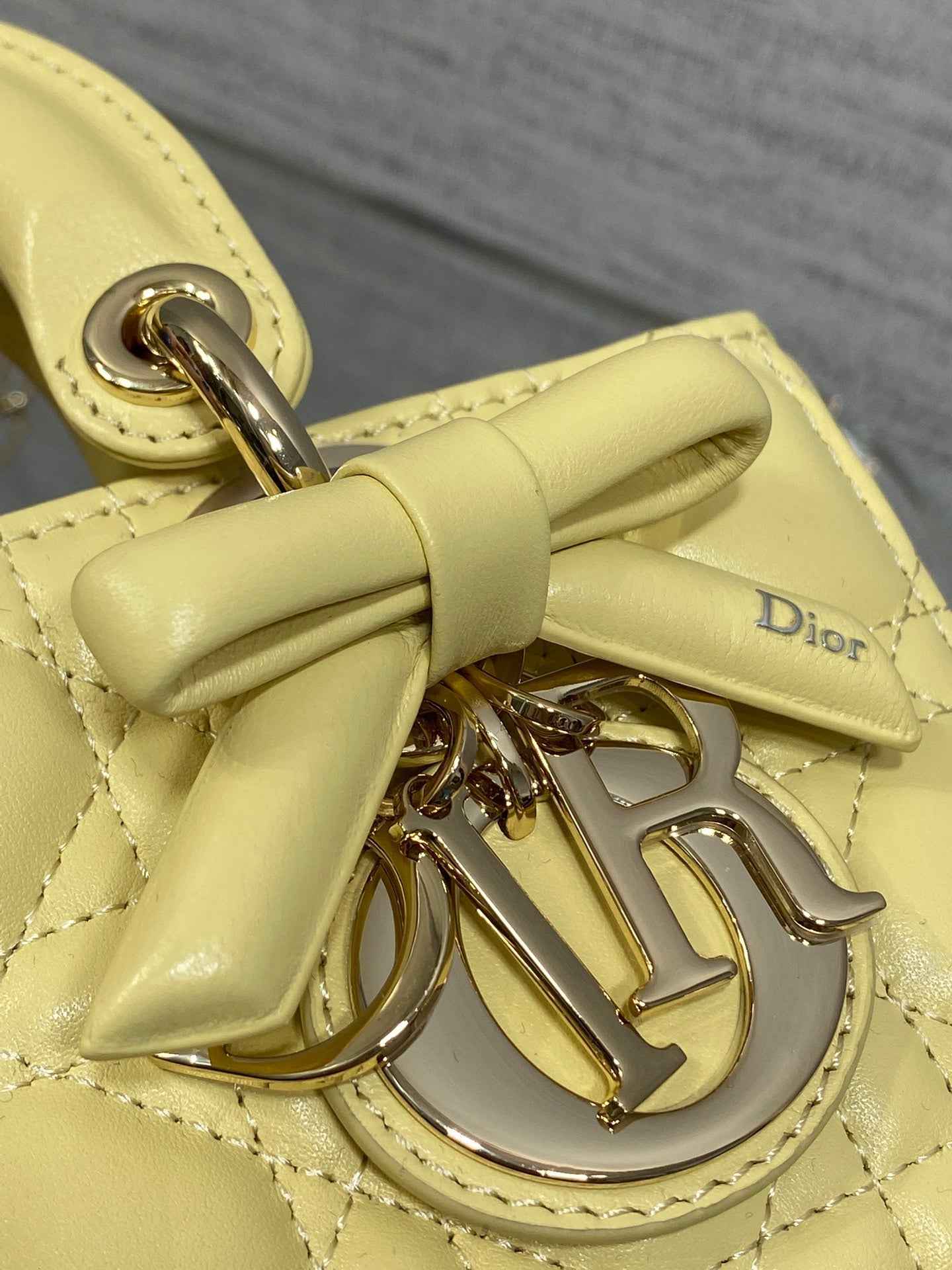 Dior Mini Lady D-Joy Bag - M0636 - Yellow Cannage Lambskin with gold hardware - Default Title - View 3
