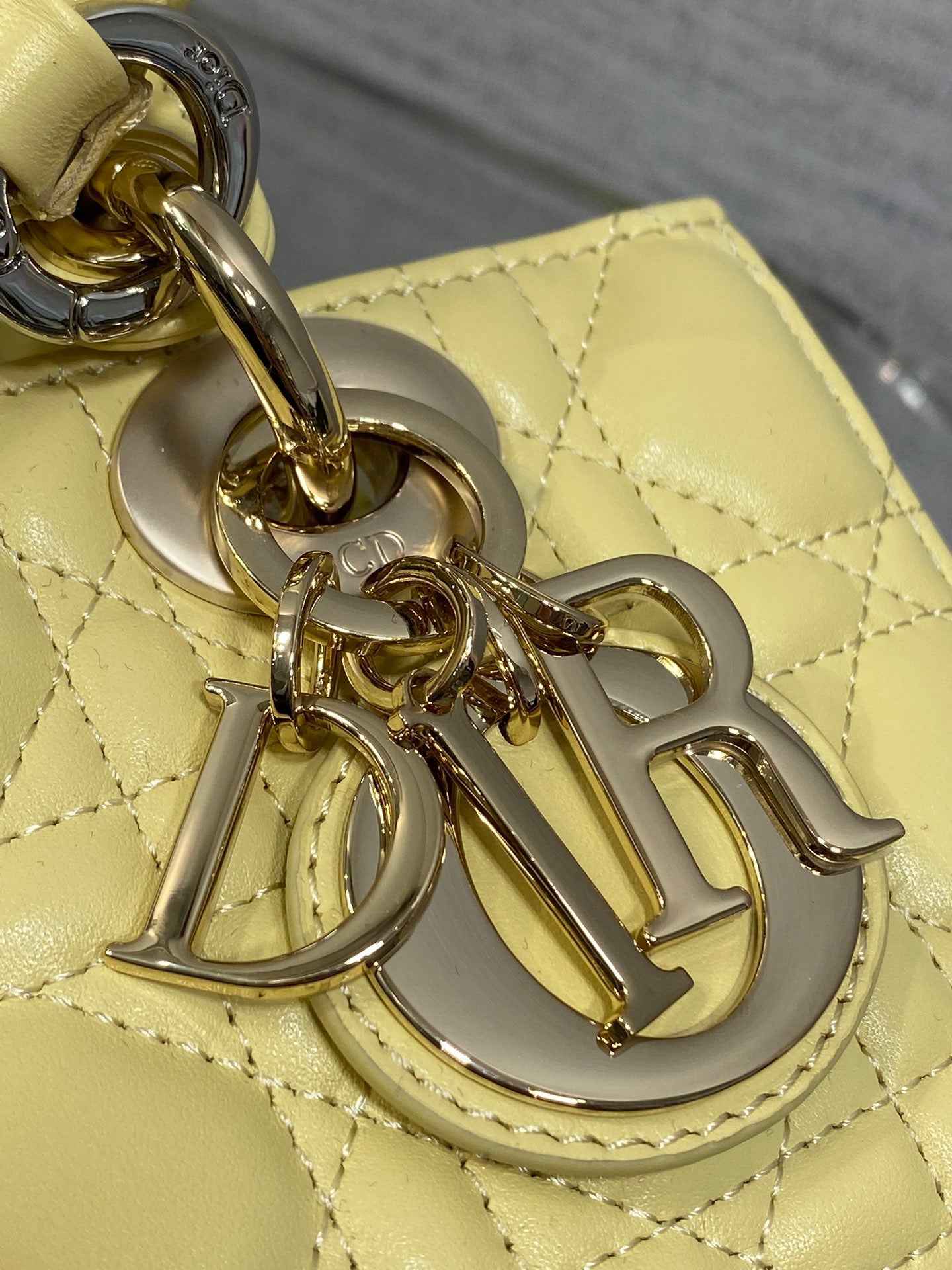 Dior Mini Lady D-Joy Bag - M0636 - Yellow Cannage Lambskin with gold hardware - Default Title - View 4