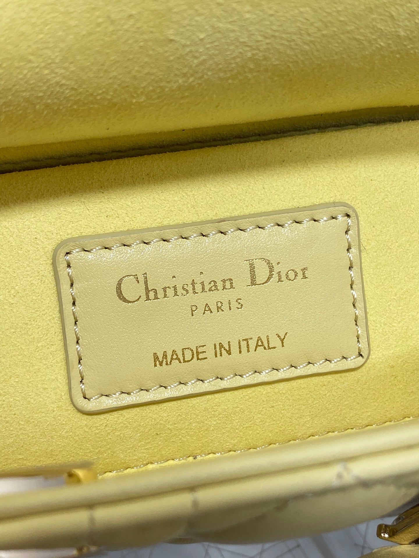 Dior Mini Lady D-Joy Bag - M0636 - Yellow Cannage Lambskin with gold hardware - Default Title - View 10