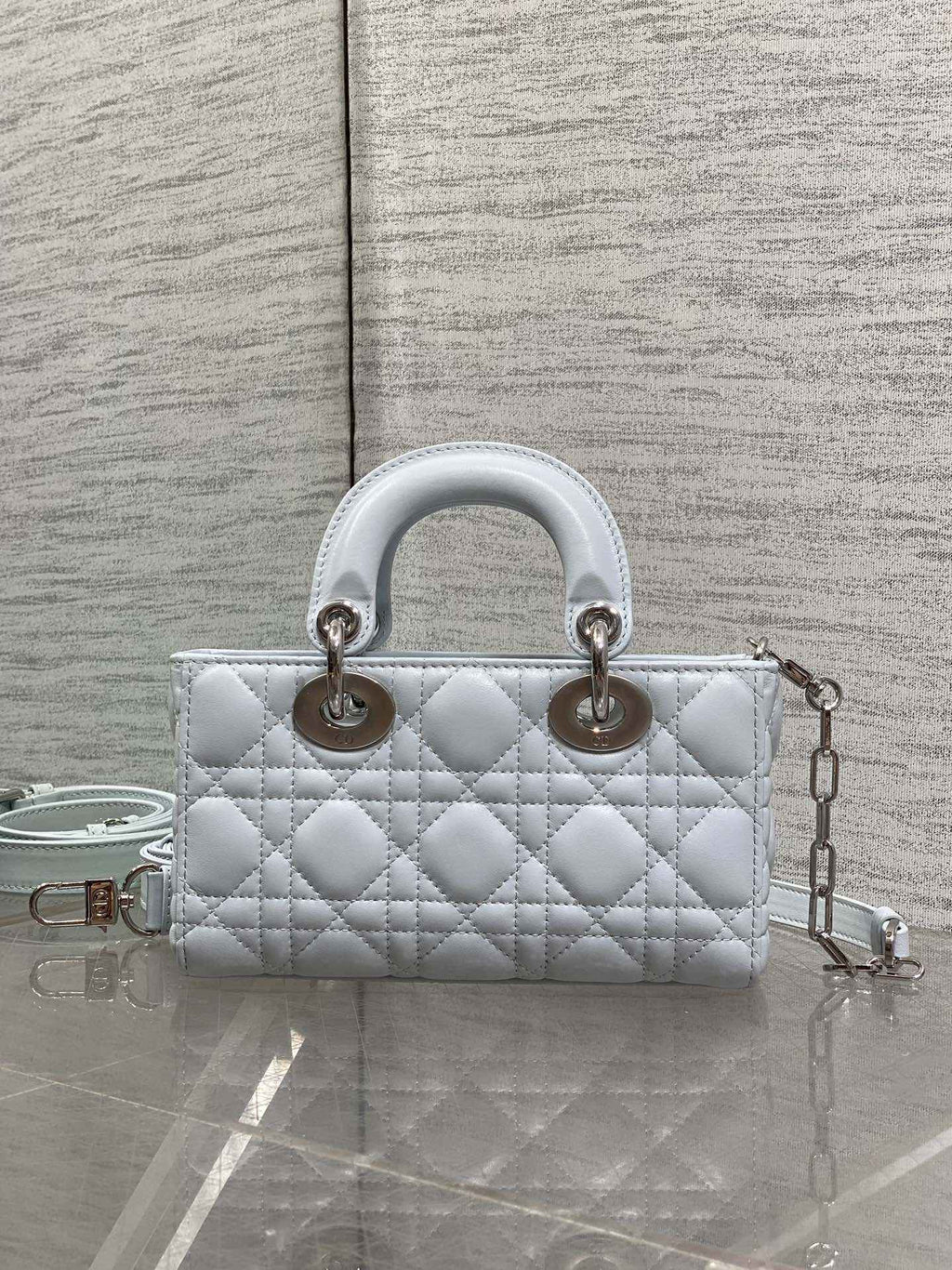 Dior Mini Lady D-Joy Bag - M0636 - Blue Cannage Lambskin - Default Title - View 3