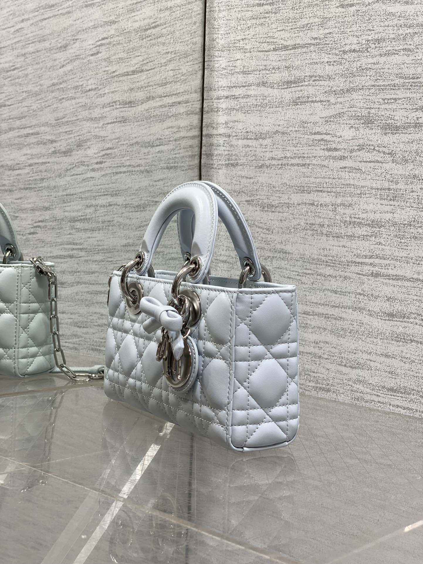 Dior Mini Lady D-Joy Bag - M0636 - Blue Cannage Lambskin - Default Title - View 7