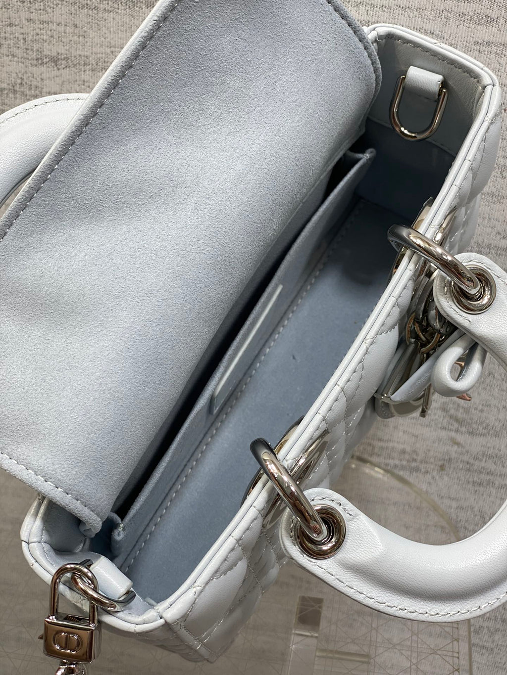 Dior Mini Lady D-Joy Bag - M0636 - Blue Cannage Lambskin - Default Title - View 9