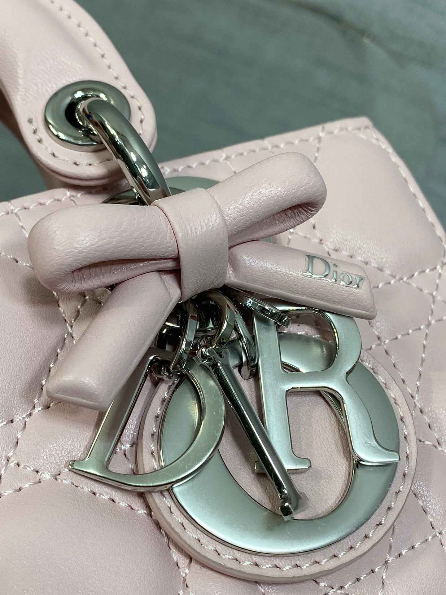 Dior Mini Lady D-Joy Bag - M0636 - Pink Cannage Lambskin with silver hardware - Default Title - View 3