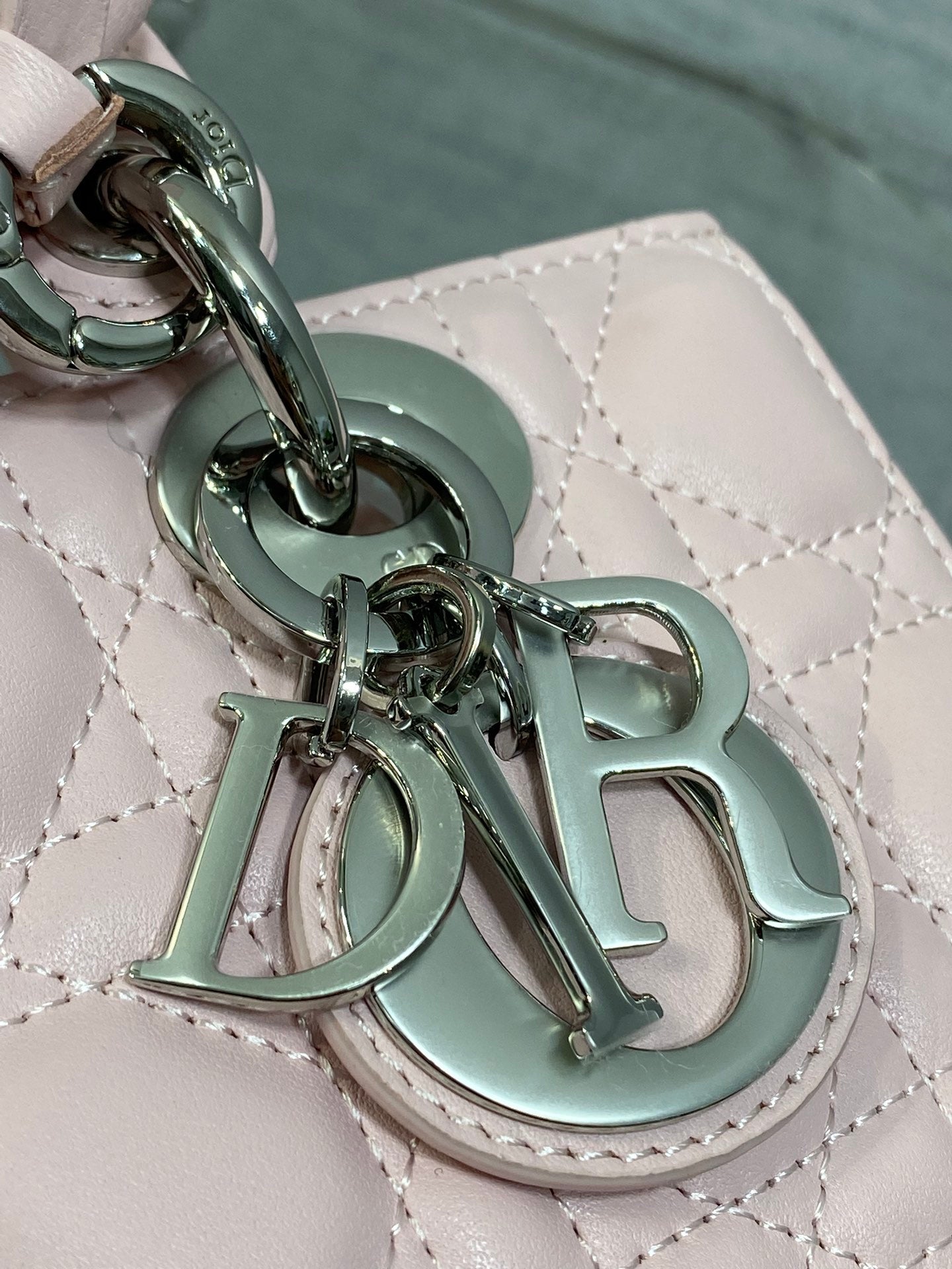 Dior Mini Lady D-Joy Bag - M0636 - Pink Cannage Lambskin with silver hardware - Default Title - View 5