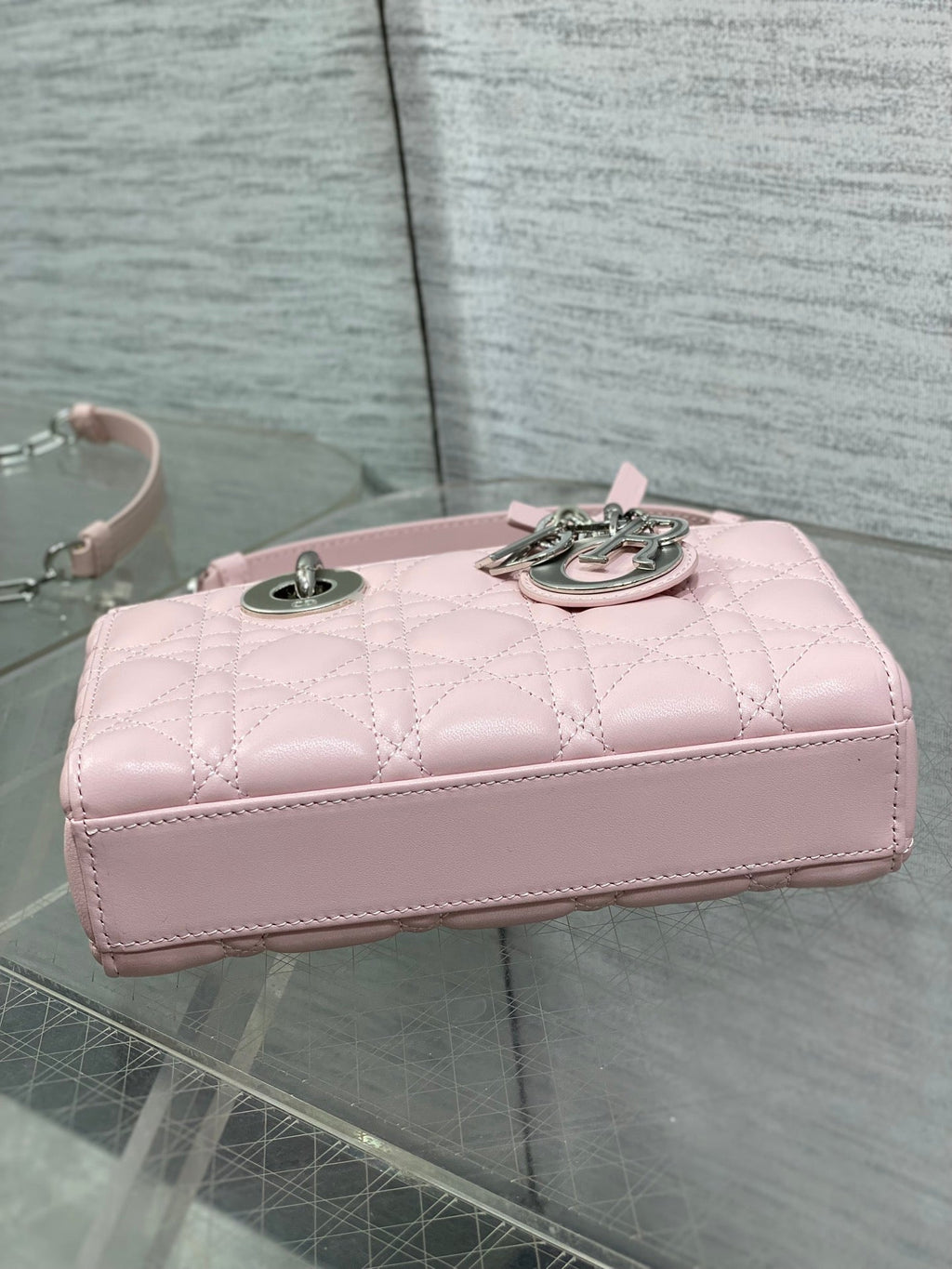 Dior Mini Lady D-Joy Bag - M0636 - Pink Cannage Lambskin with silver hardware - Default Title - View 8