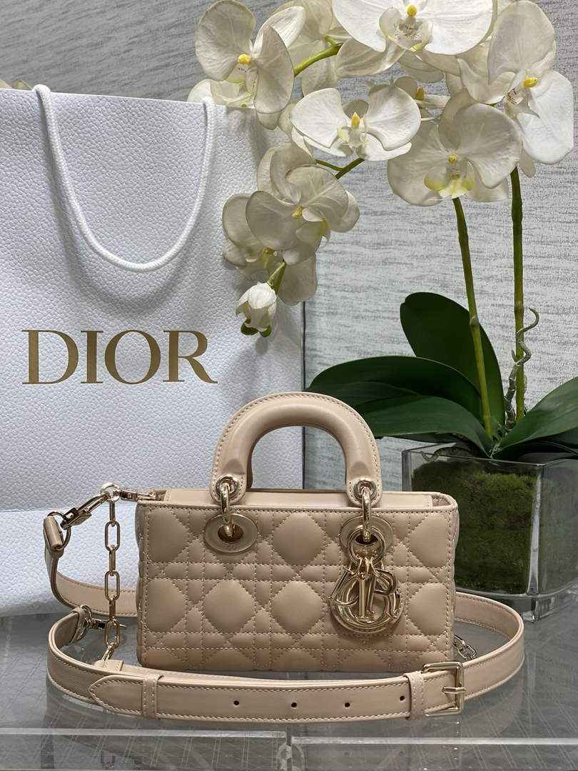Dior Mini Lady D-Joy Bag - M0636 - Cannage Lambskin Apricot - Default Title - View 1