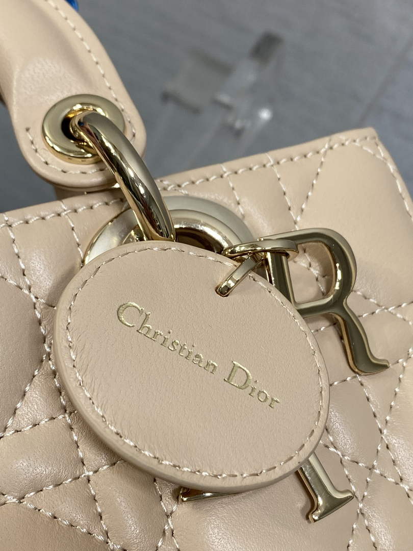 Dior Mini Lady D-Joy Bag - M0636 - Cannage Lambskin Apricot - Default Title - View 5