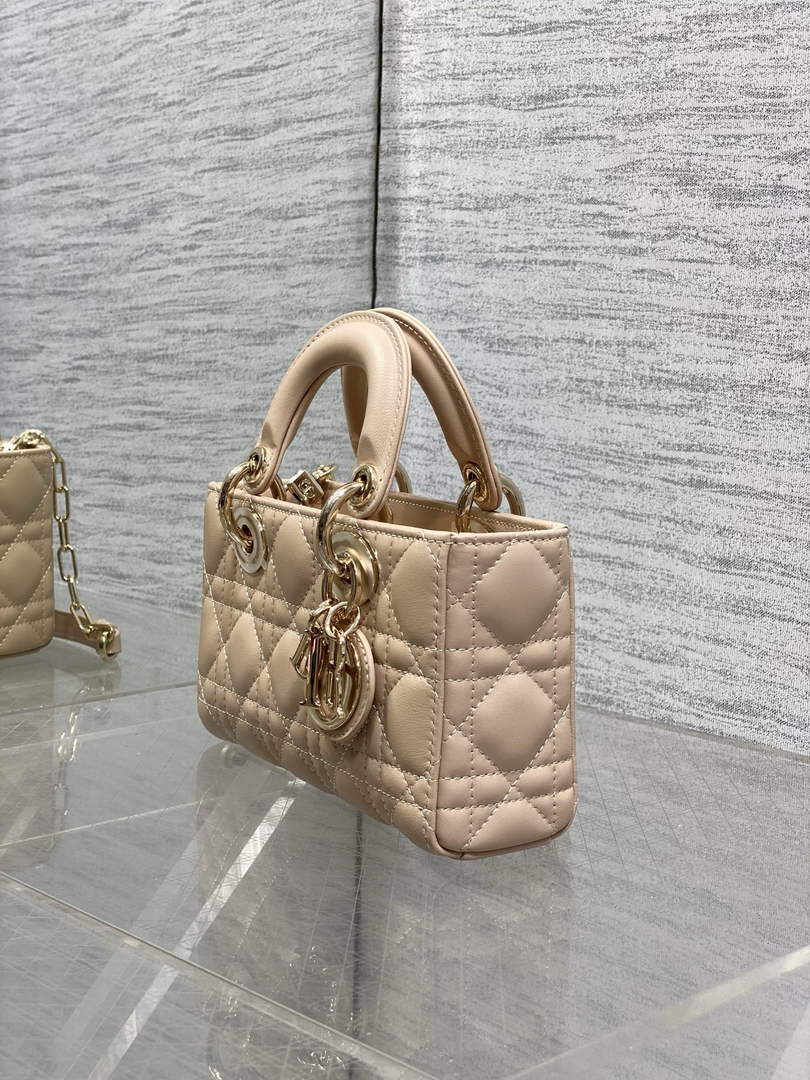 Dior Mini Lady D-Joy Bag - M0636 - Cannage Lambskin Apricot - Default Title - View 6