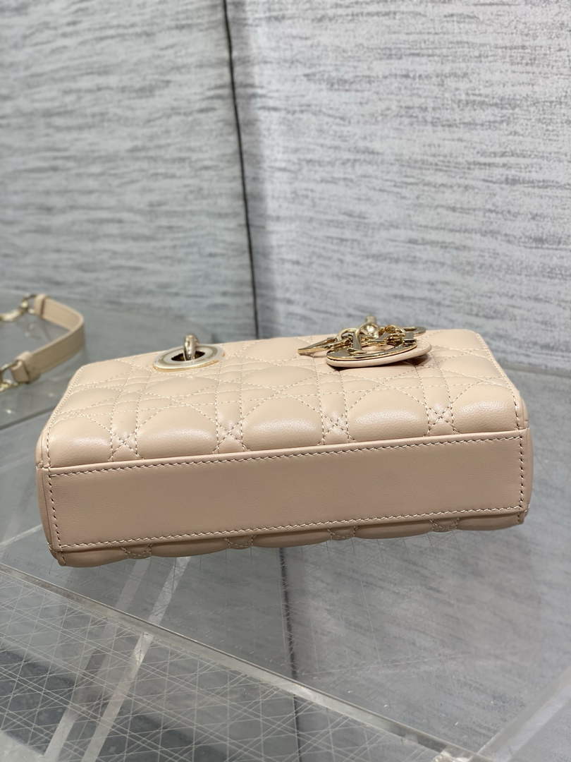 Dior Mini Lady D-Joy Bag - M0636 - Cannage Lambskin Apricot - Default Title - View 7