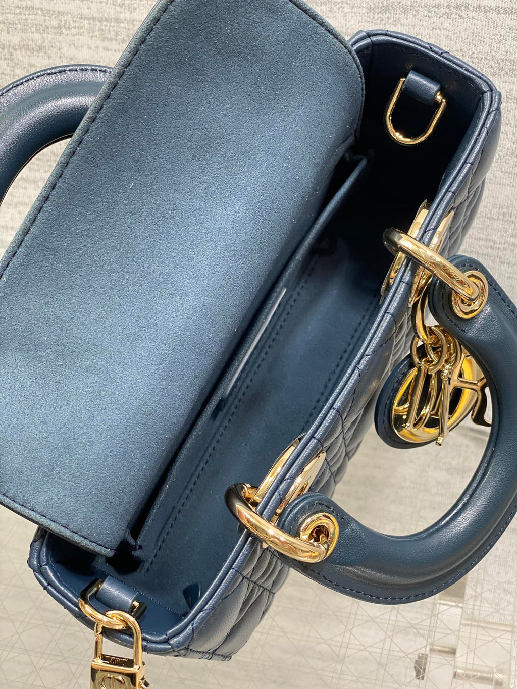 Dior Mini Lady D-Joy Bag - Navy Cannage Lambskin - M0636 - Default Title - View 8