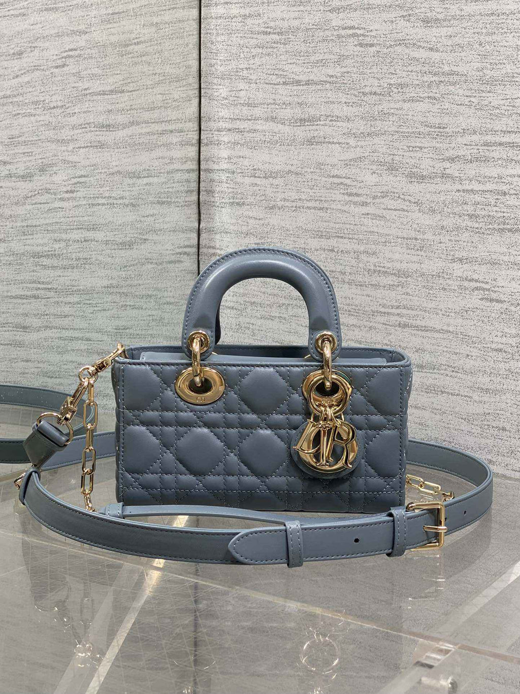 Dior Mini Lady D-Joy Bag - Blue Cannage Lambskin - M0636 - Default Title - View 2