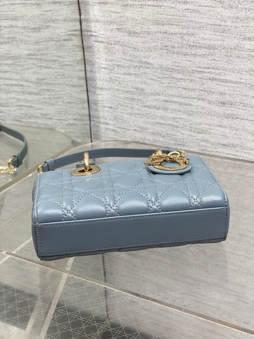 Dior Mini Lady D-Joy Bag - Blue Cannage Lambskin - M0636 - Default Title - View 7