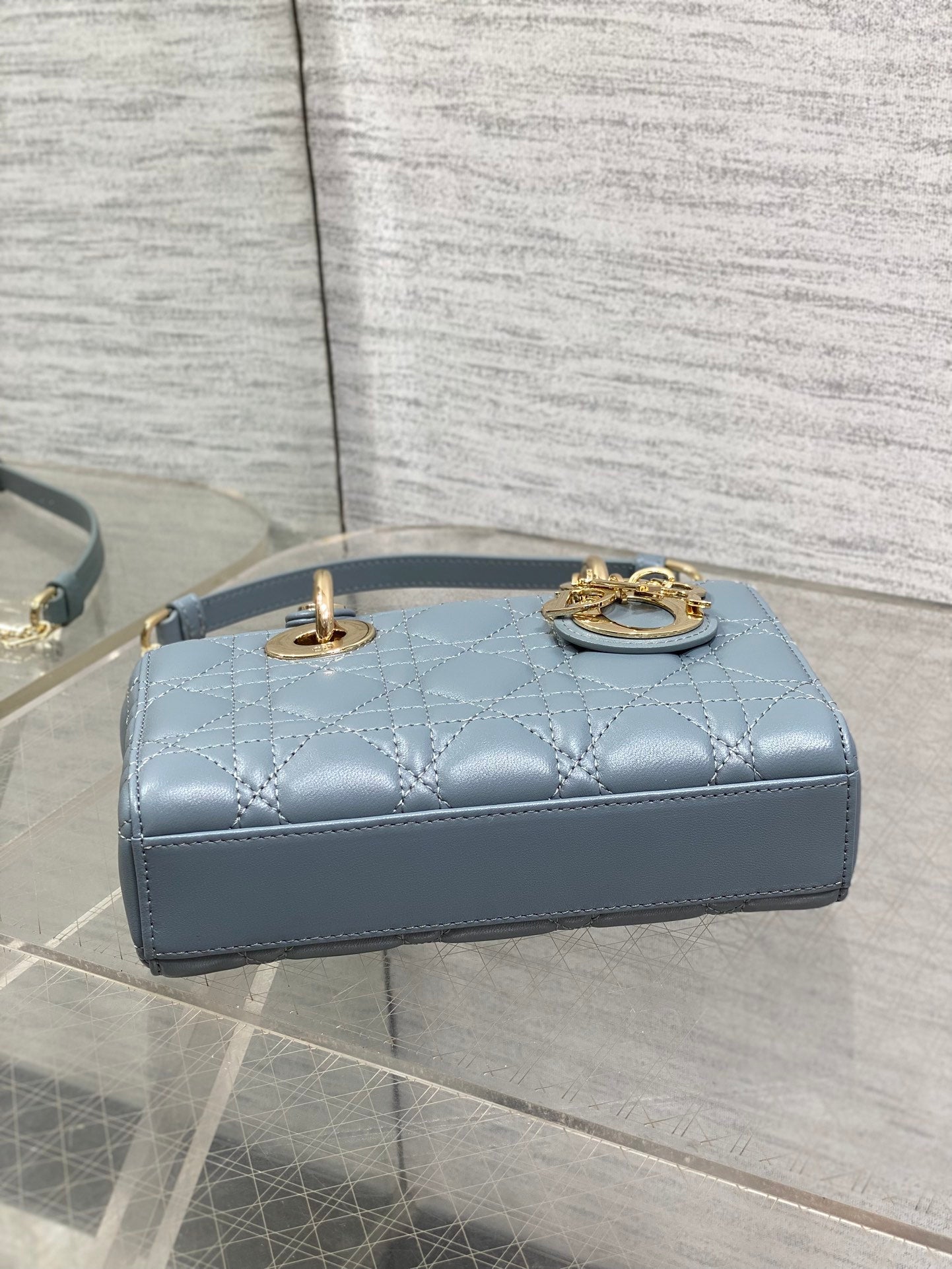 Dior Mini Lady D-Joy Bag - Blue Cannage Lambskin - M0636 - Default Title - View 7