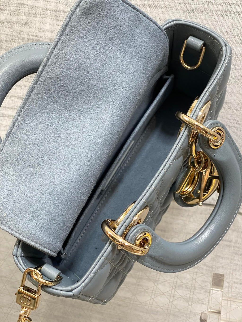 Dior Mini Lady D-Joy Bag - Blue Cannage Lambskin - M0636 - Default Title - View 8