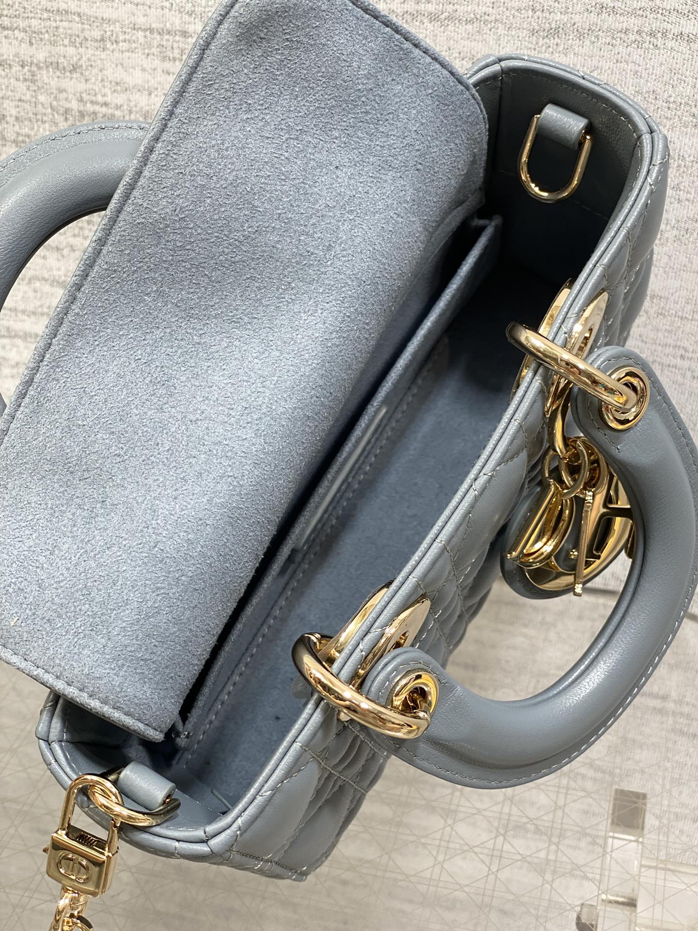 Dior Mini Lady D-Joy Bag - Blue Cannage Lambskin - M0636 - Default Title - View 8