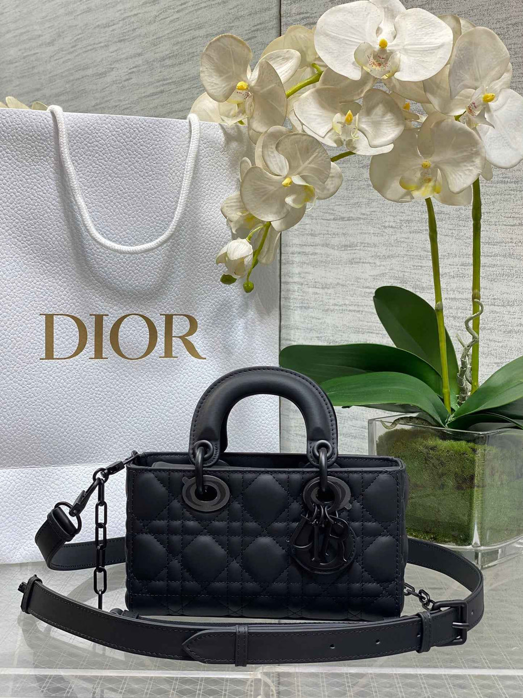 Dior Mini Lady D-Joy Bag - Black Cannage Lambskin - M0636 - Default Title - View 1