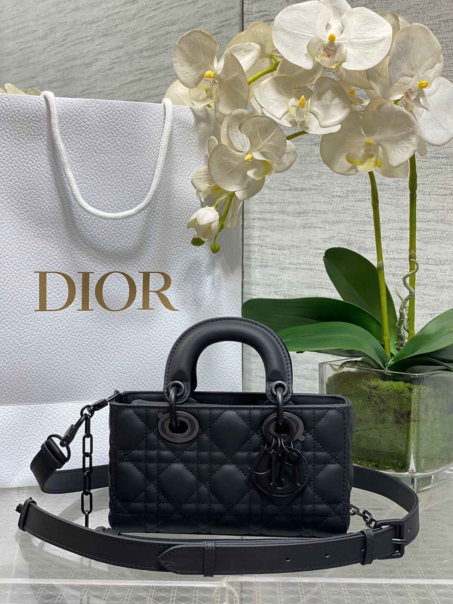 Dior Mini Lady D-Joy Bag - Black Cannage Lambskin - M0636 - Default Title - View 1