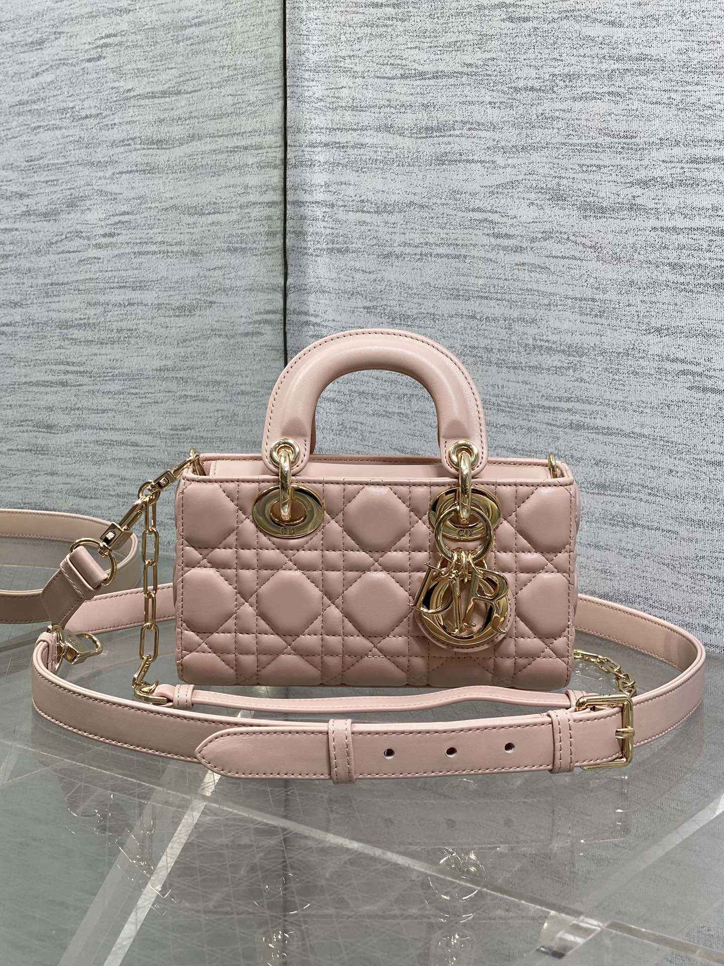 Dior Mini Lady D-Joy Bag - Pink Cannage Lambskin - M0636 - Default Title - View 2