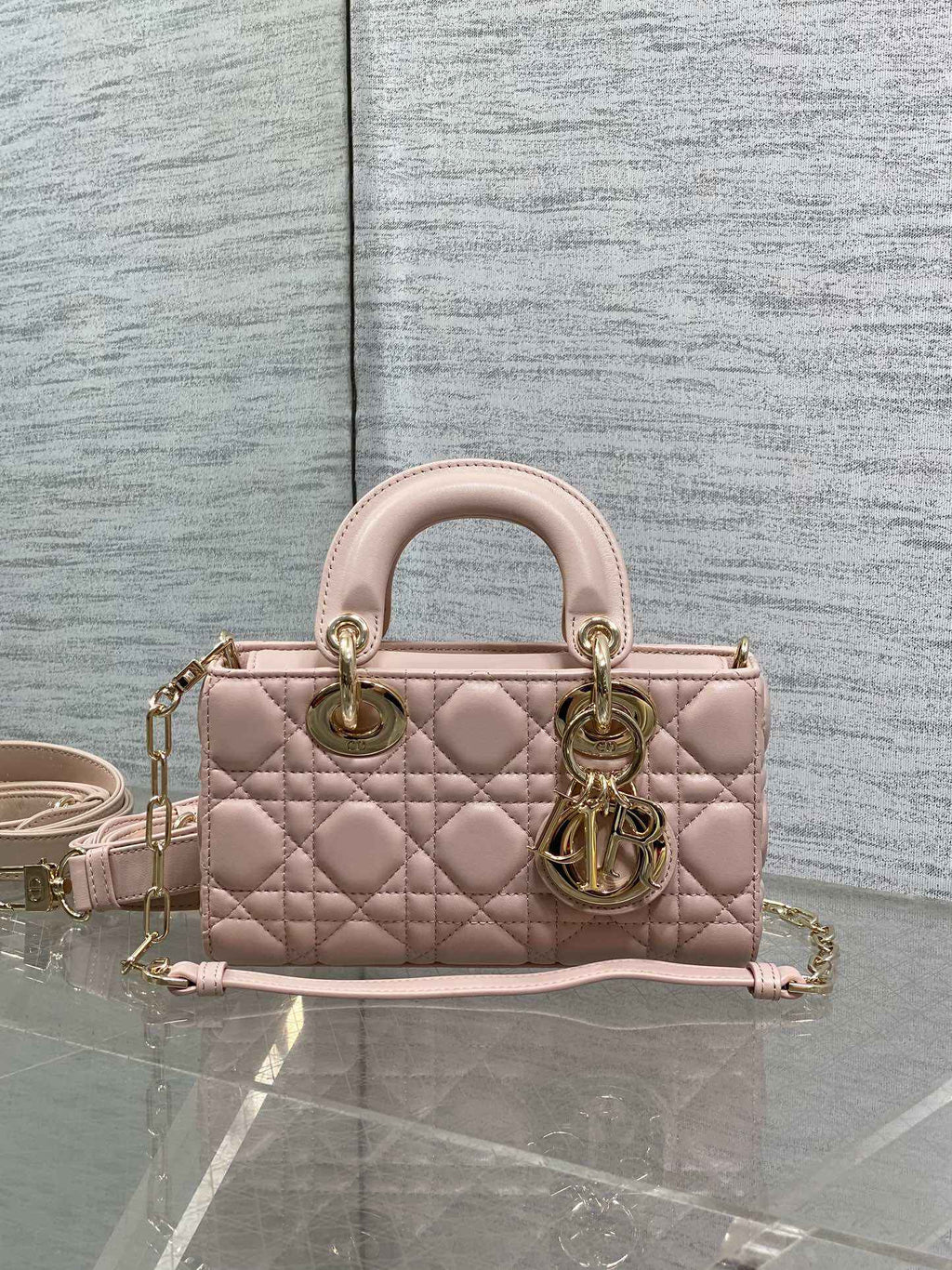 Dior Mini Lady D-Joy Bag - Pink Cannage Lambskin - M0636 - Default Title - View 3