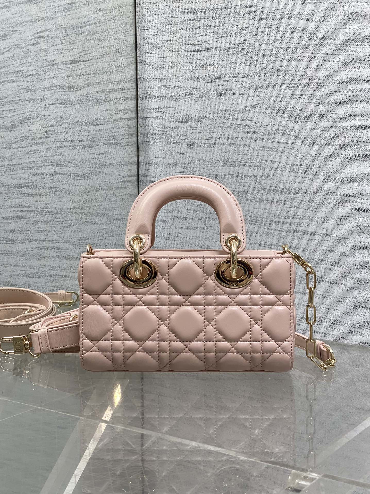Dior Mini Lady D-Joy Bag - Pink Cannage Lambskin - M0636 - Default Title - View 6