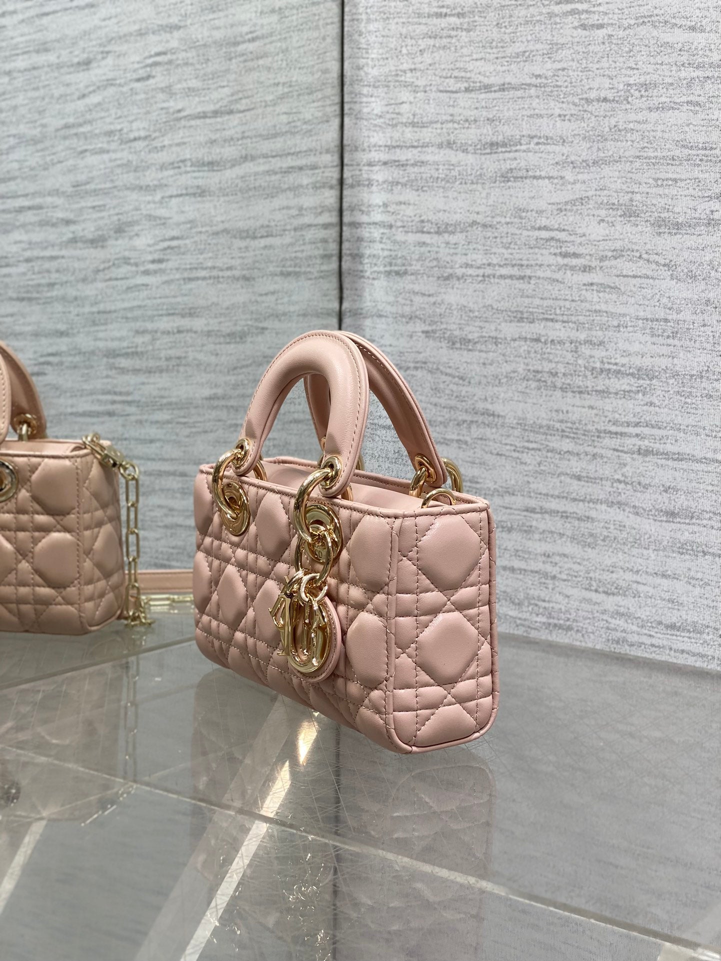 Dior Mini Lady D-Joy Bag - Pink Cannage Lambskin - M0636 - Default Title - View 7