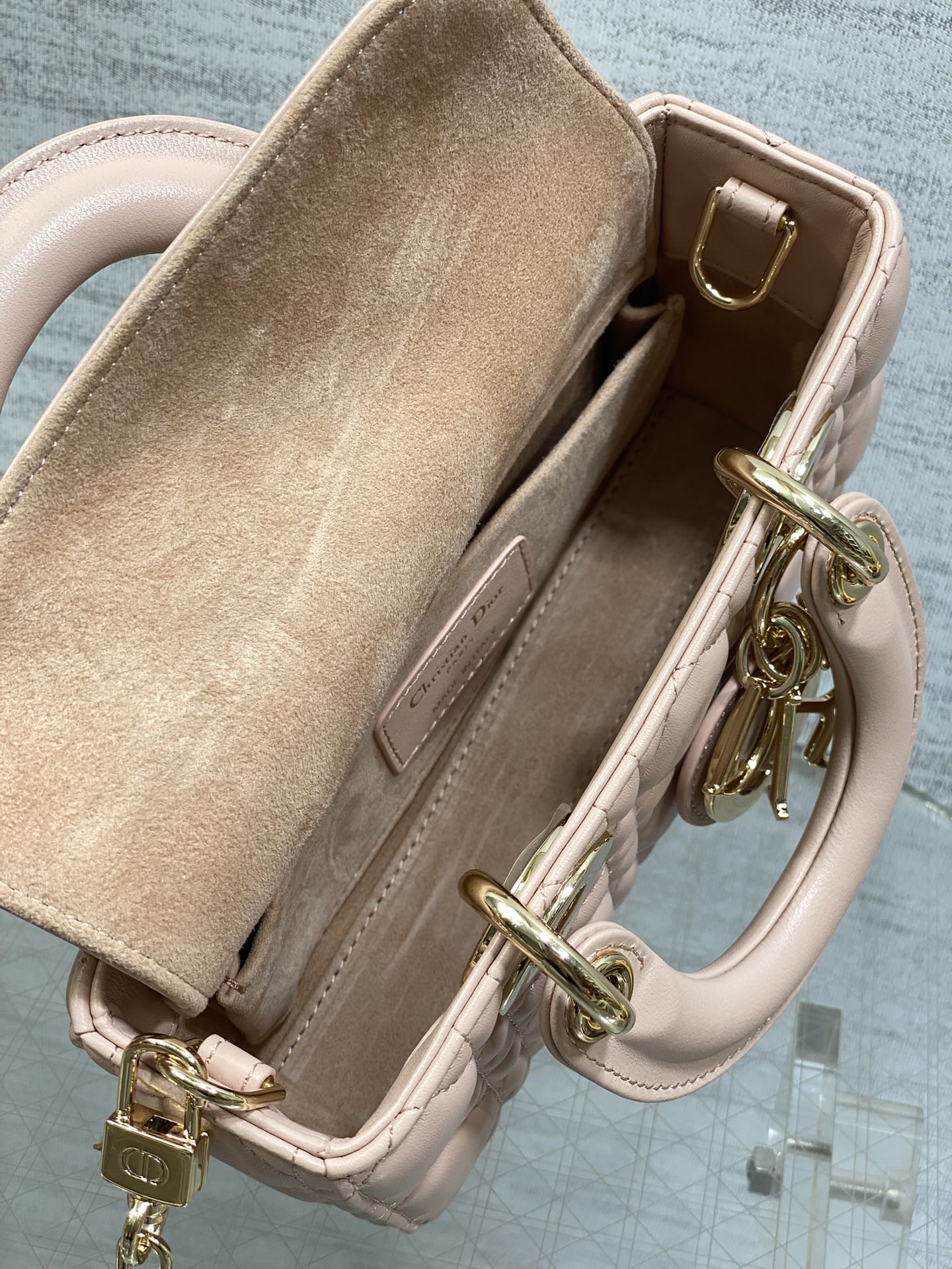 Dior Mini Lady D-Joy Bag - Pink Cannage Lambskin - M0636 - Default Title - View 9