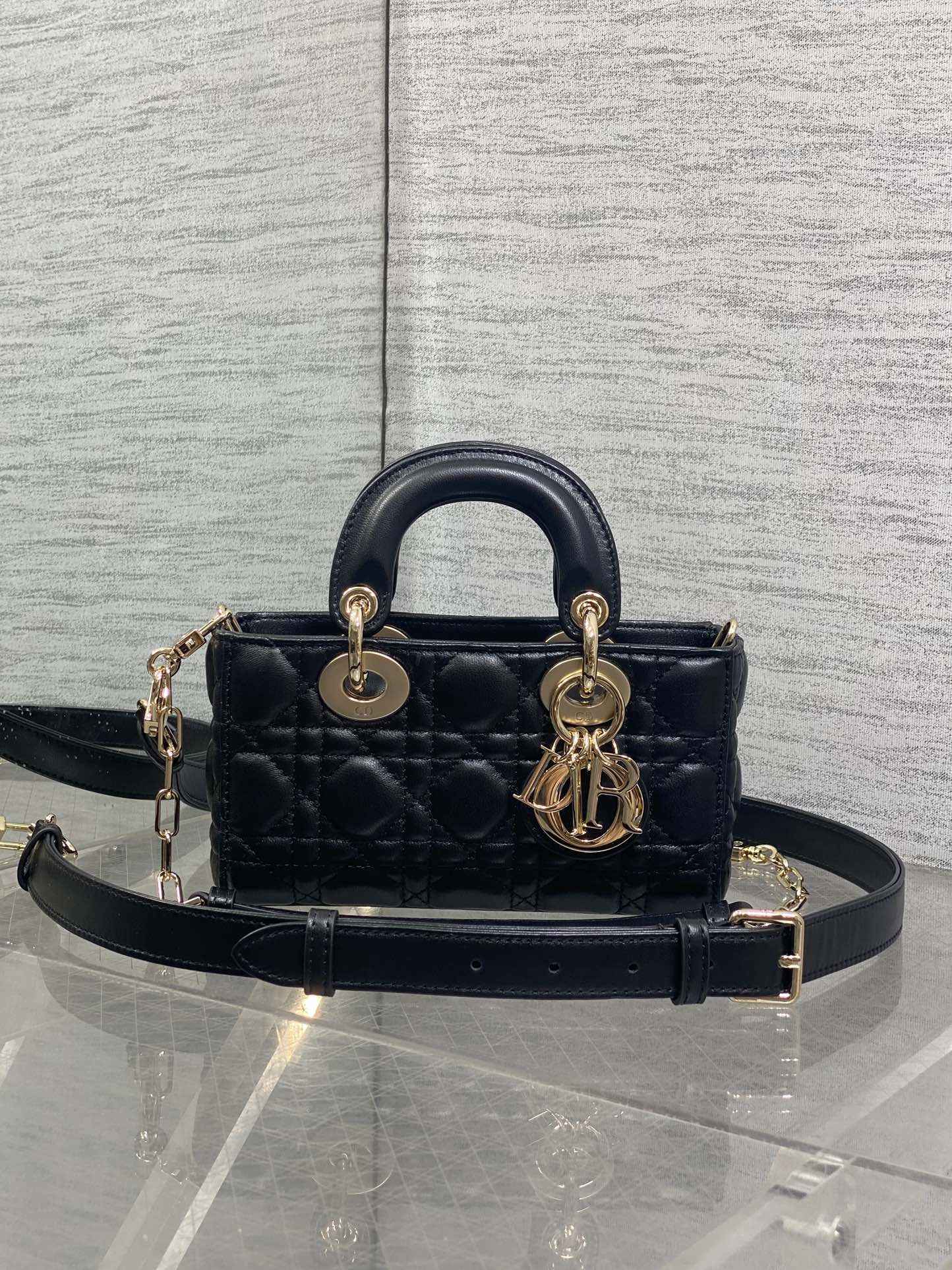 Dior Mini Lady D-Joy Bag - M0636 - Cannage Lambskin Black - Default Title - View 2