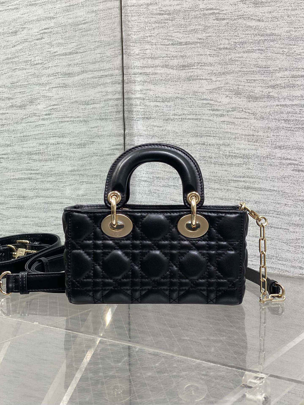 Dior Mini Lady D-Joy Bag - M0636 - Cannage Lambskin Black - Default Title - View 3
