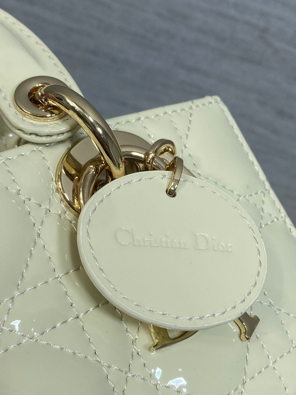 Dior Mini Lady D-Joy Bag - M0636 - White Patent Cannage Calfskin - Default Title - View 5