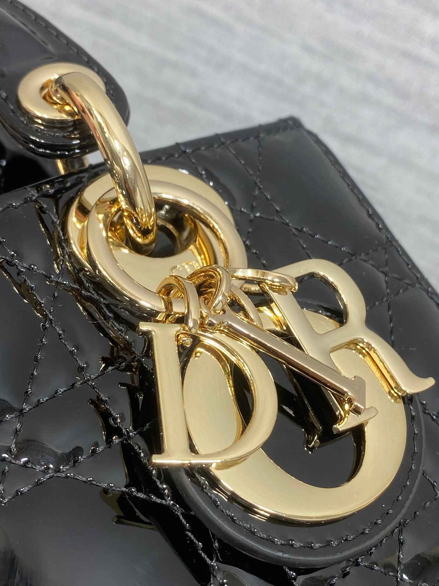 Dior Mini Lady D-Joy Bag - M0636 - Black Patent Cannage Calfskin - Default Title - View 4
