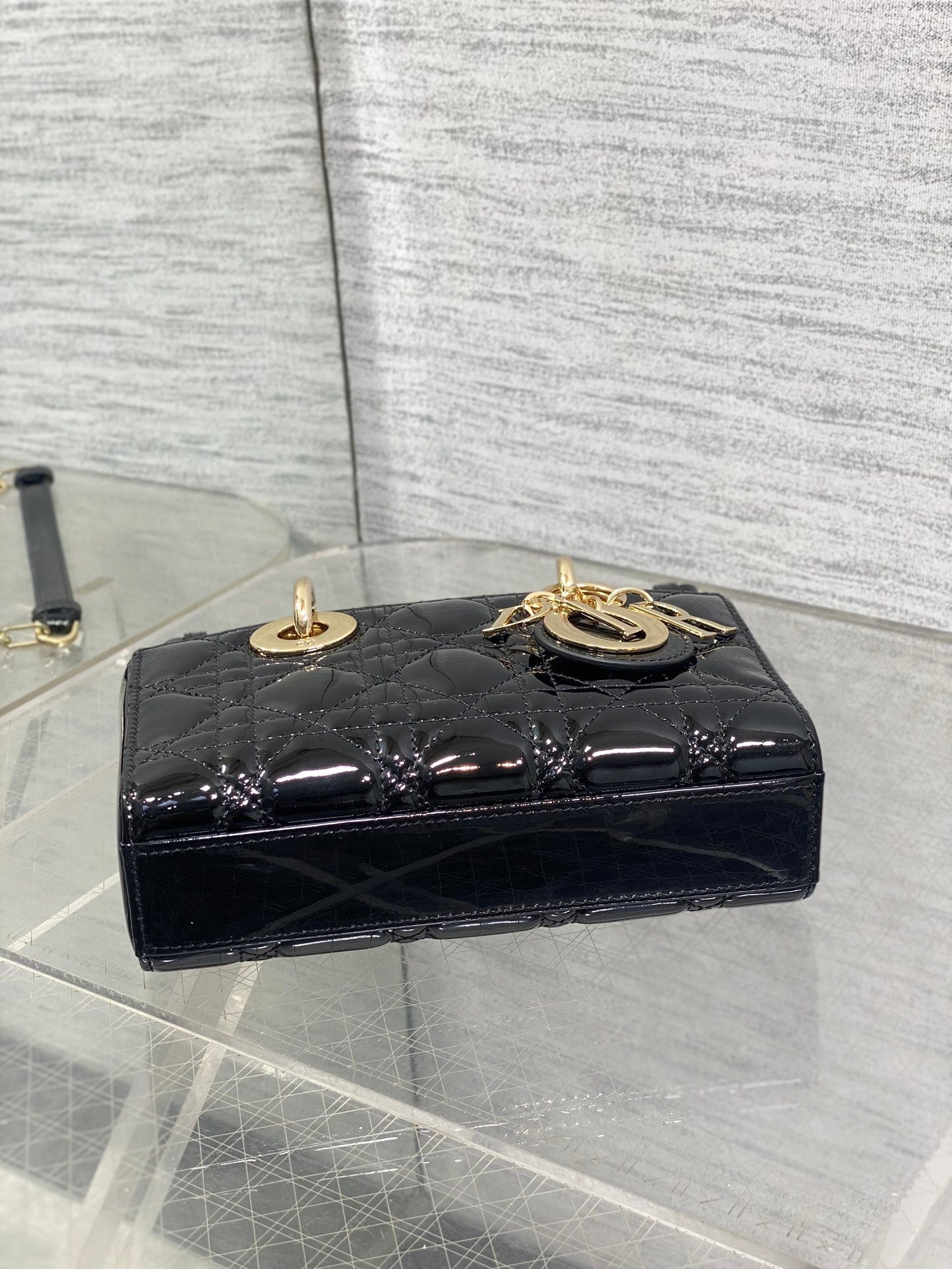 Dior Mini Lady D-Joy Bag - M0636 - Black Patent Cannage Calfskin - Default Title - View 7