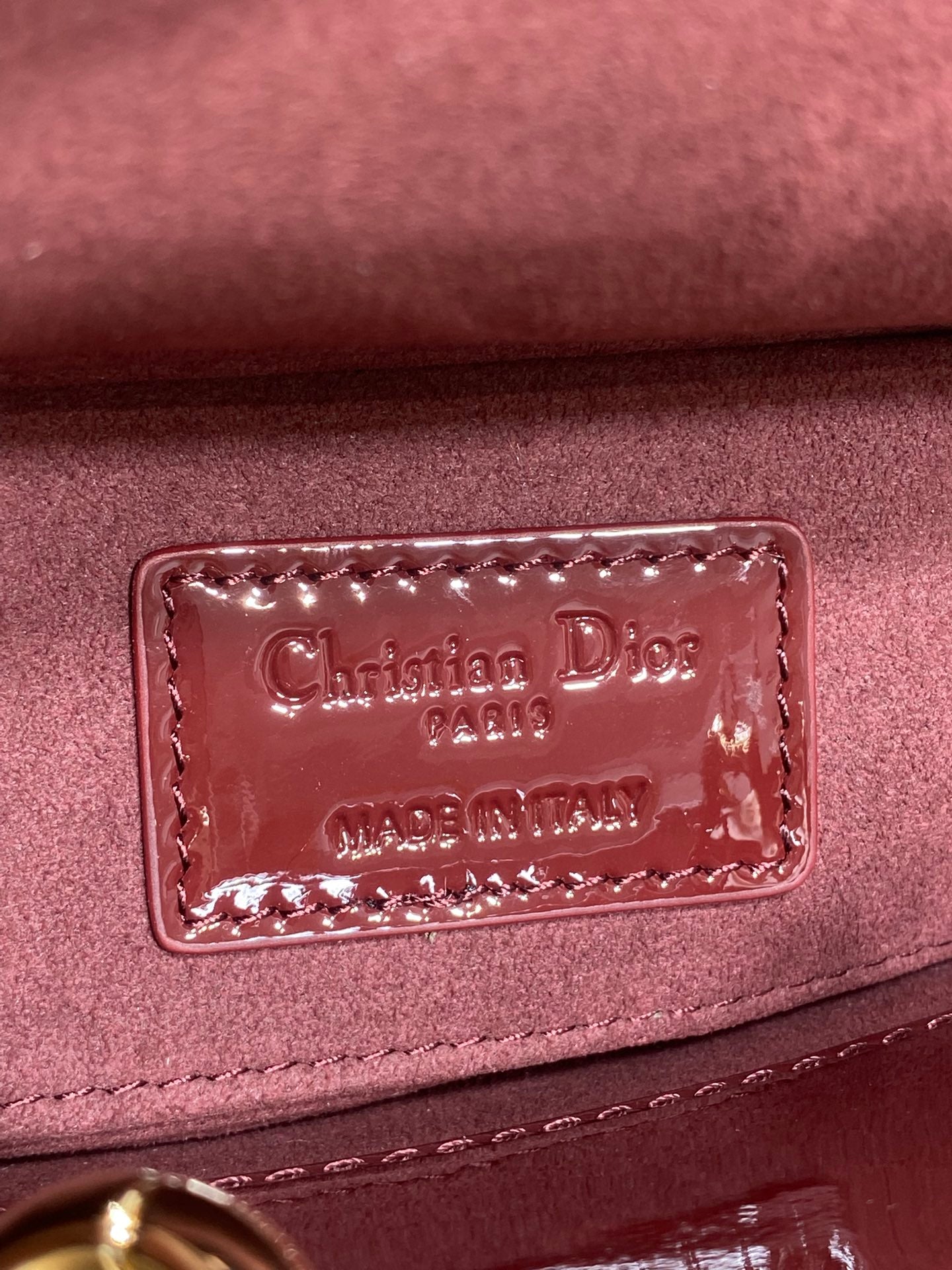 Dior Mini Lady D-Joy Bag - M0636 - Dark Red Patent Cannage Calfskin - Default Title - View 9