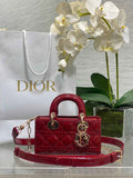 Dior Mini Lady D-Joy Bag - M0636 - Red Patent Cannage Calfskin - Default Title - View 1