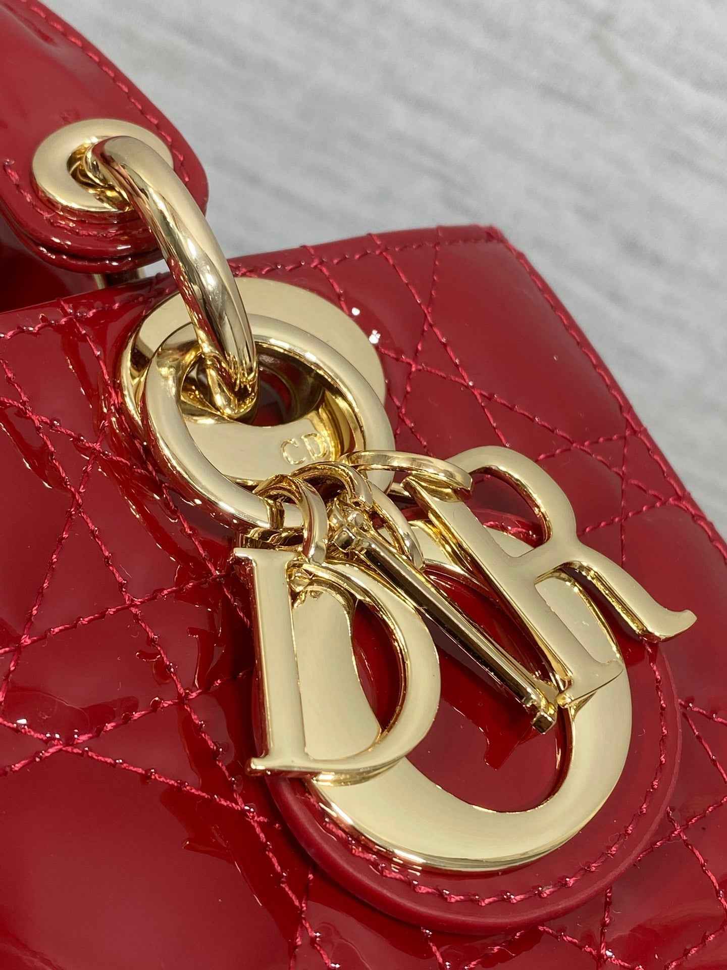 Dior Mini Lady D-Joy Bag - M0636 - Red Patent Cannage Calfskin - Default Title - View 4